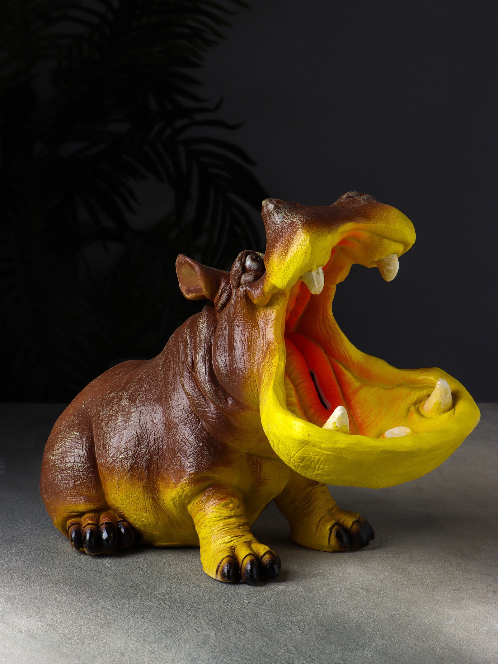 Изображение товара Декоративный бегемот с открытой пастью — копилка 14x32x17 см