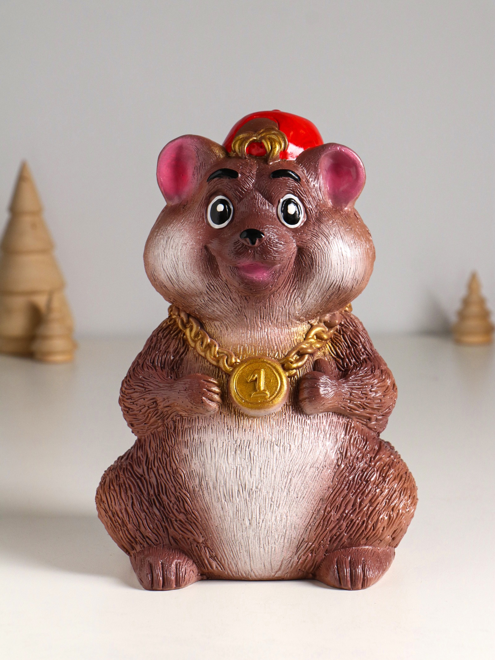 Изображение товара Декоративный предмет Хорошие сувениры Хомяк в кепке 20 см коричневый