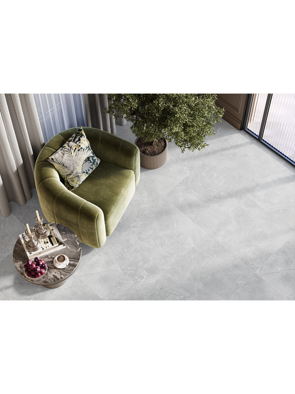 Изображение товара Керамогранит Alma ceramica Aparel GFU6060APL07L 60x60см серый мраморный стиль