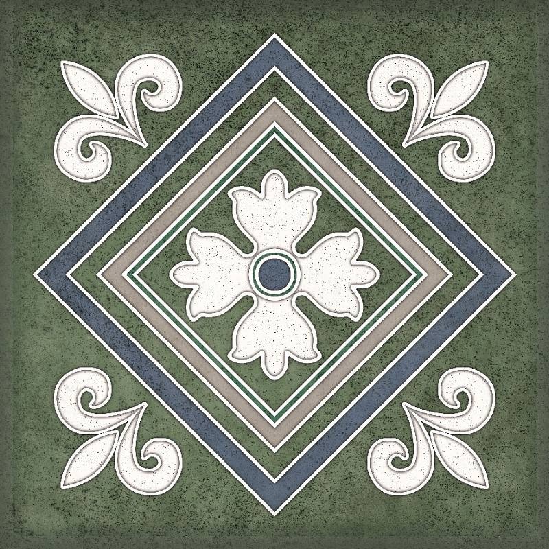 Изображение товара Керамическая плитка Kerlife 1442 15x15 см бело-синяя для стен ванной комнаты