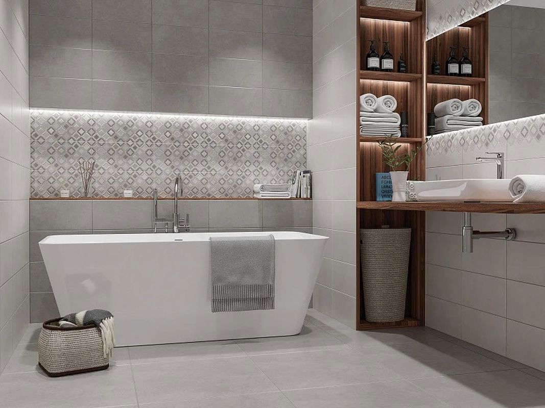 Изображение товара Плитка настенная AZORI STARCK 40.5×20.1 см серый матовый Изображение товара Плитка настенная AZORI STARCK 40.5×20.1 см серый матовый