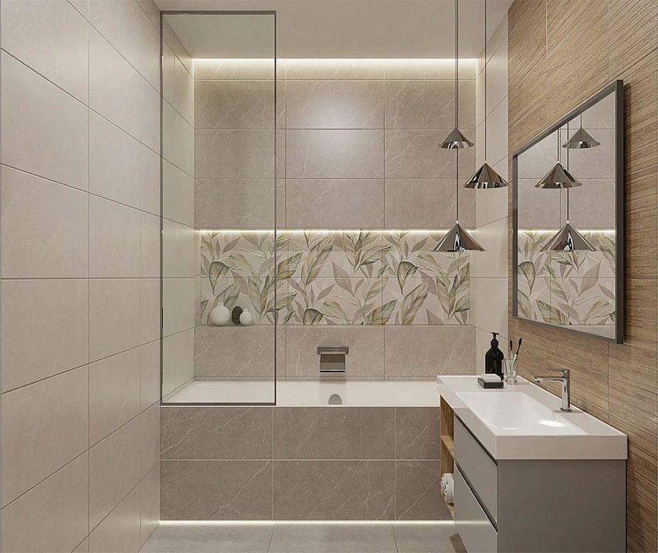 Изображение товара Керамическая настенная плитка Azori 63x31.5 см серый матовый эффект мрамор