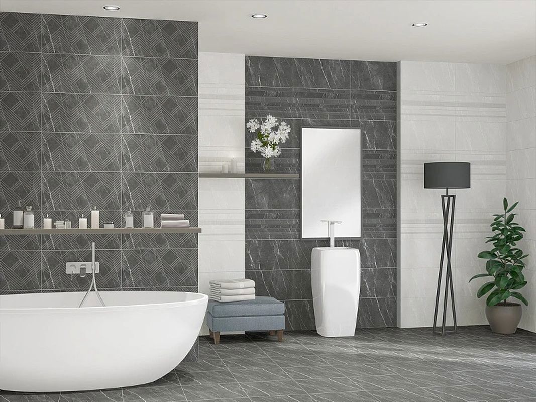 Изображение товара Керамическая плитка Azori HYGGE 63x31.5 серый мрамор для стен ванны