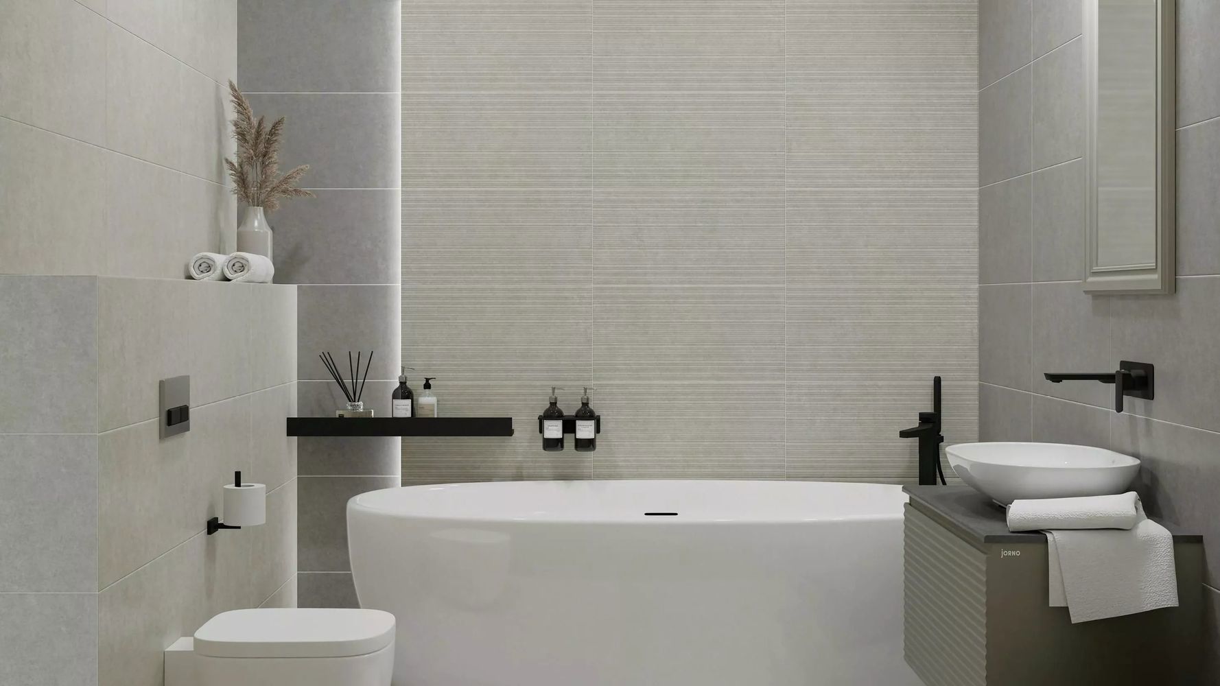 Изображение товара Керамическая плитка Azori 63x31.5 см серого цвета для стен