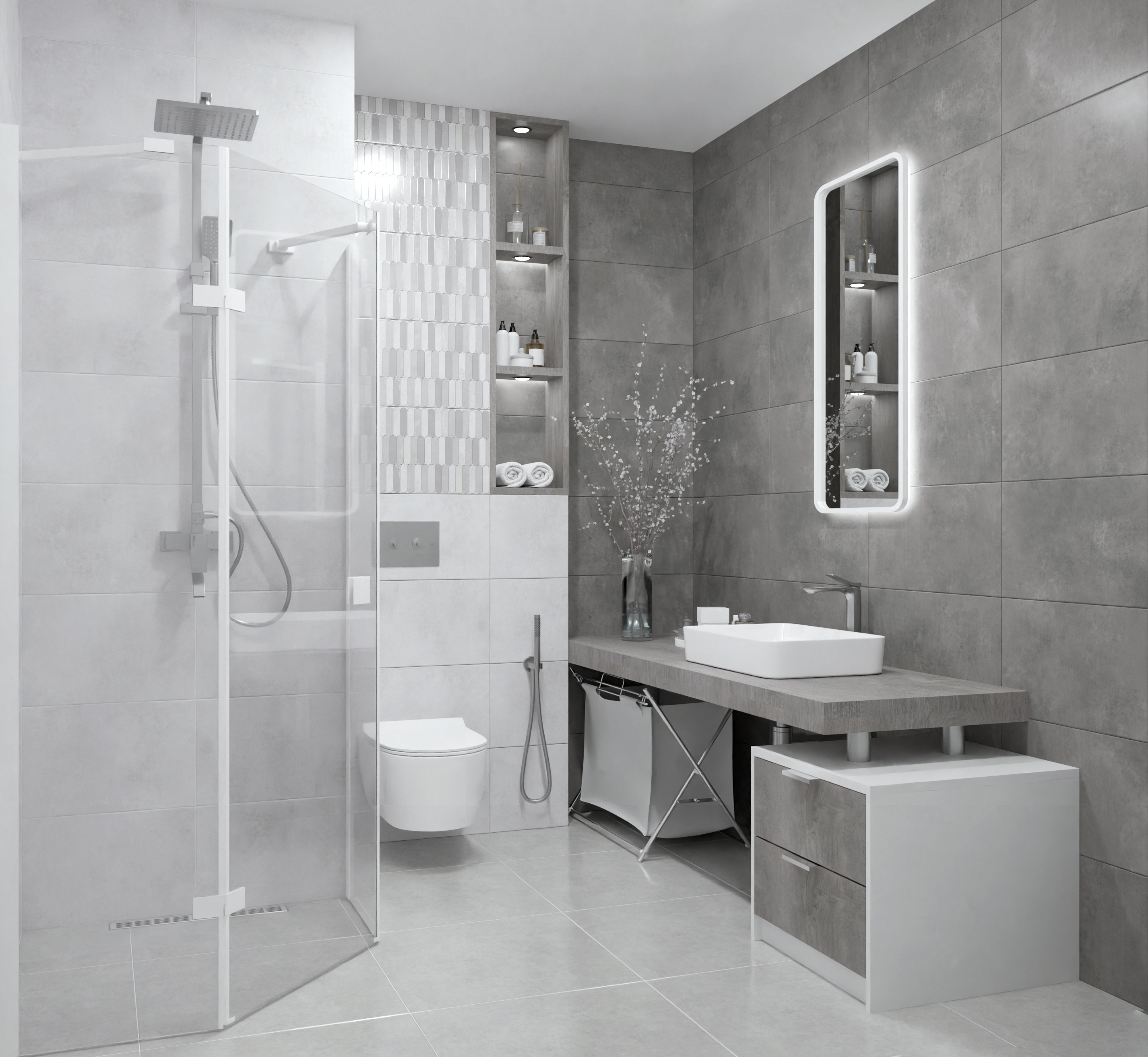 Изображение товара Настенная плитка Azori Sorel 00-00108600 31.5x63см цвет серый