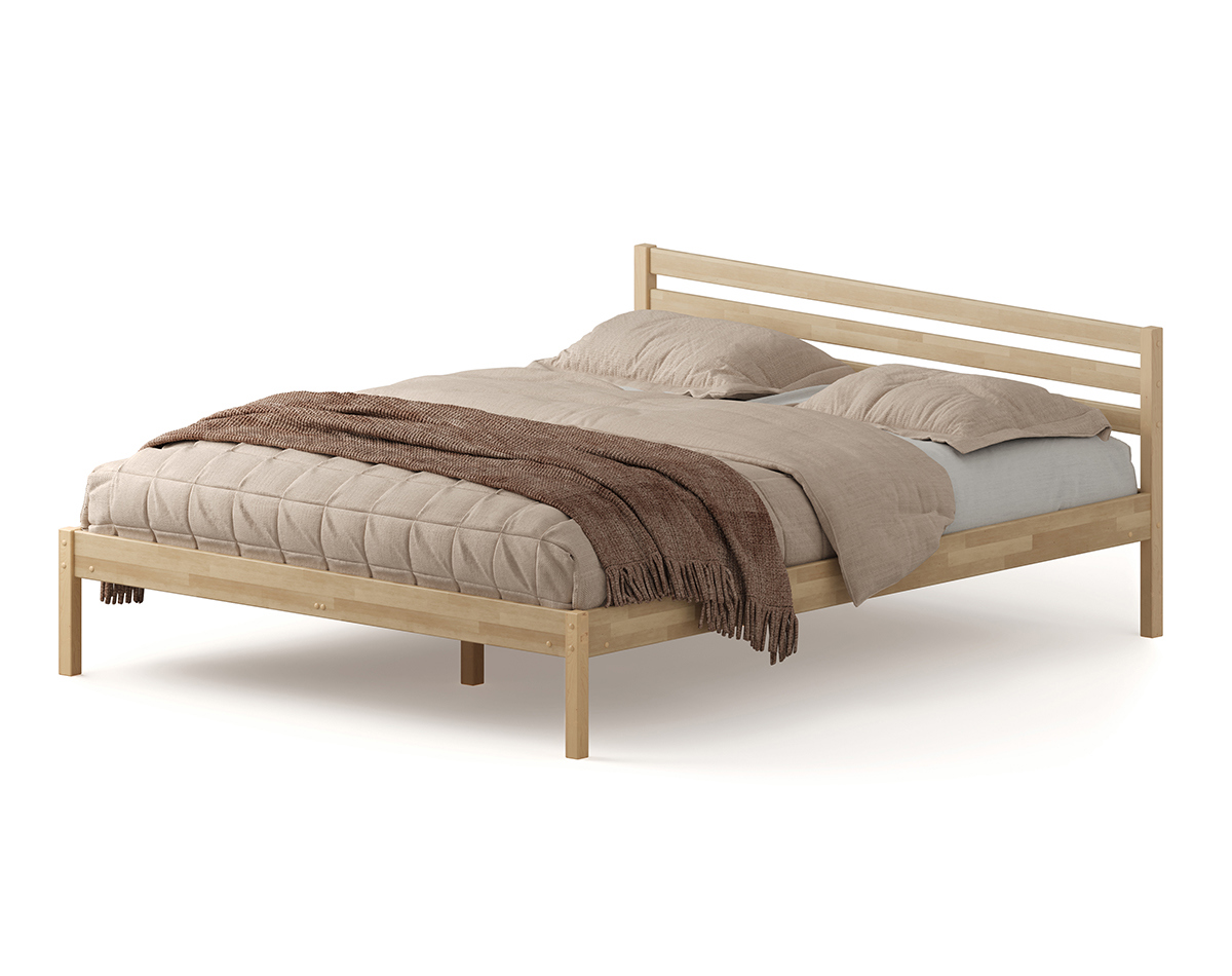 Изображение товара Кровать Домаклево Лето база 120x200+Н2 натуральная береза минимализм