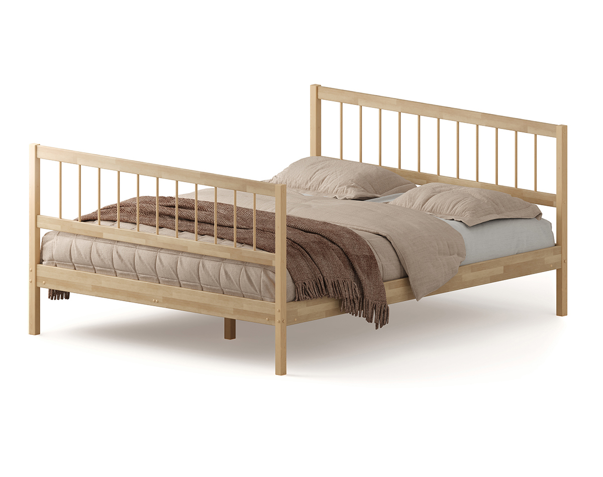 Изображение товара Деревянная кровать Домаклево Лето 160x200 анатомическое основание съемные спинки