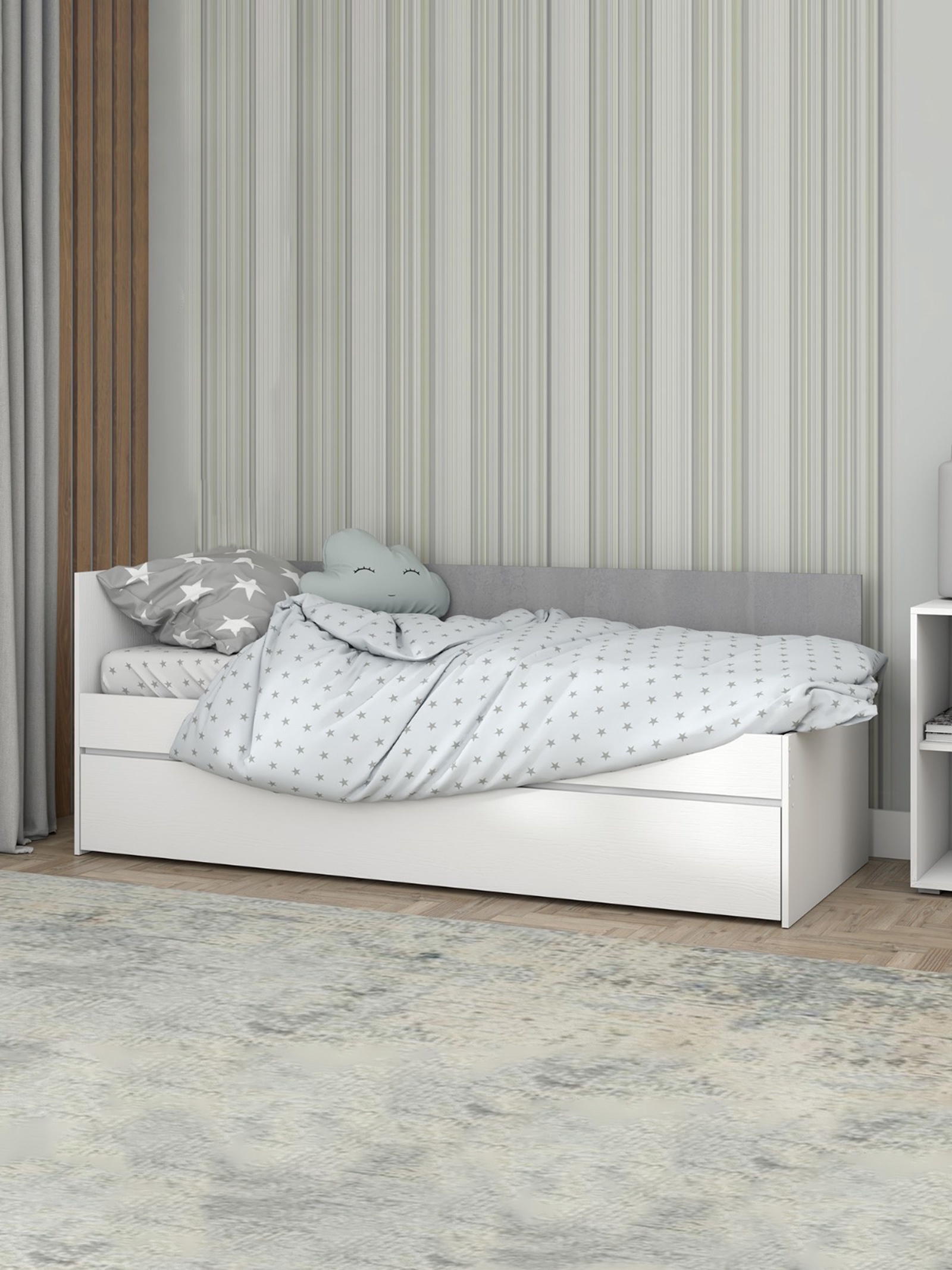 Изображение товара Кровать детская Сима-ленд Юпитер 203x95 см ЛДСП цвет белый/бетонный камень