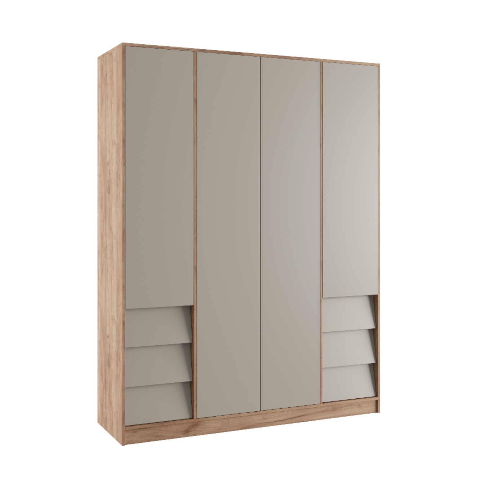 Изображение товара Шкаф распашной Сима-ленд Ева 4 двери бежевый крафт табачный 160x50x210 см