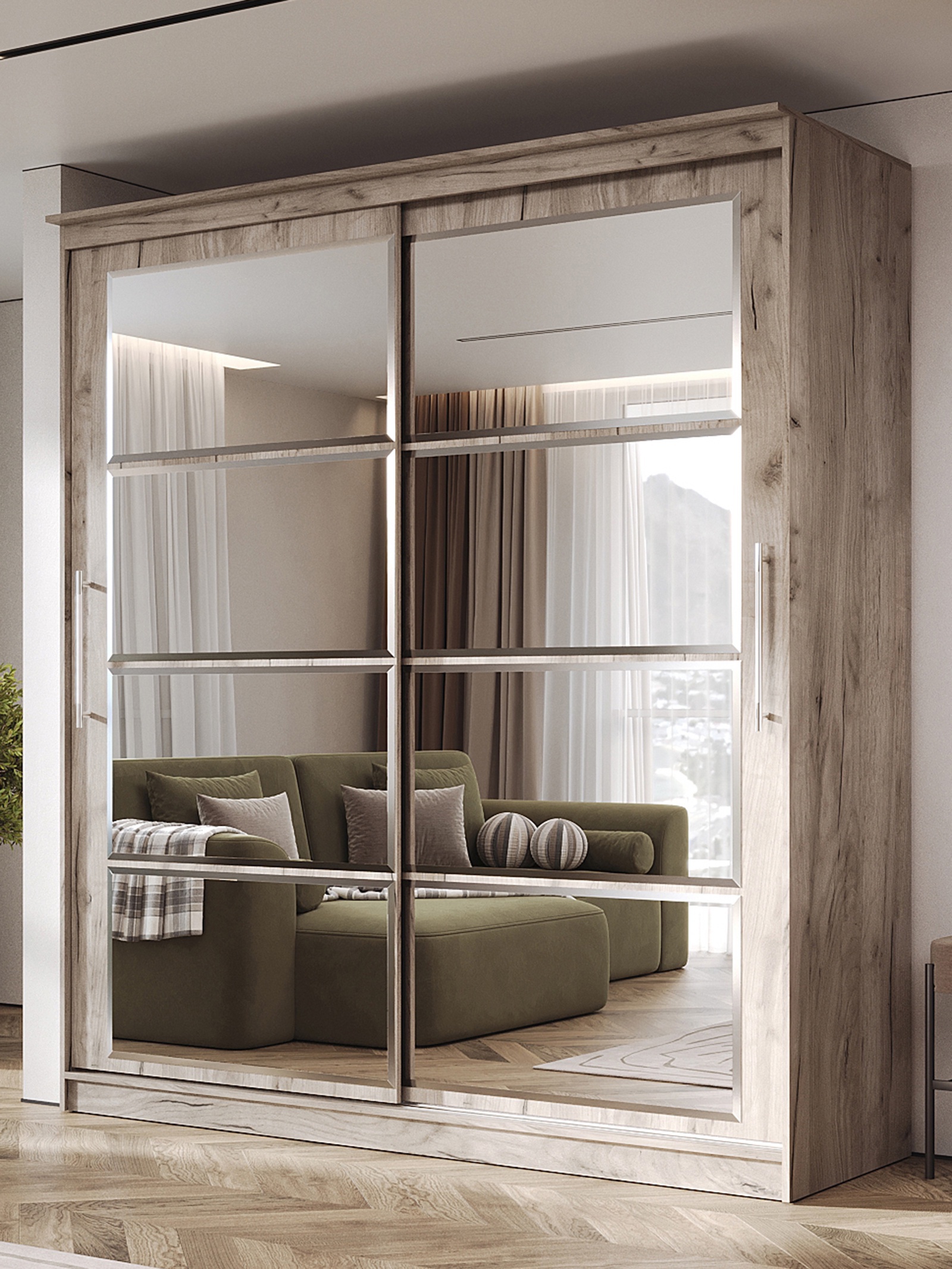 Изображение товара Шкаф-купе Сима-ленд Элегант 8 с зеркалом и 10 полками