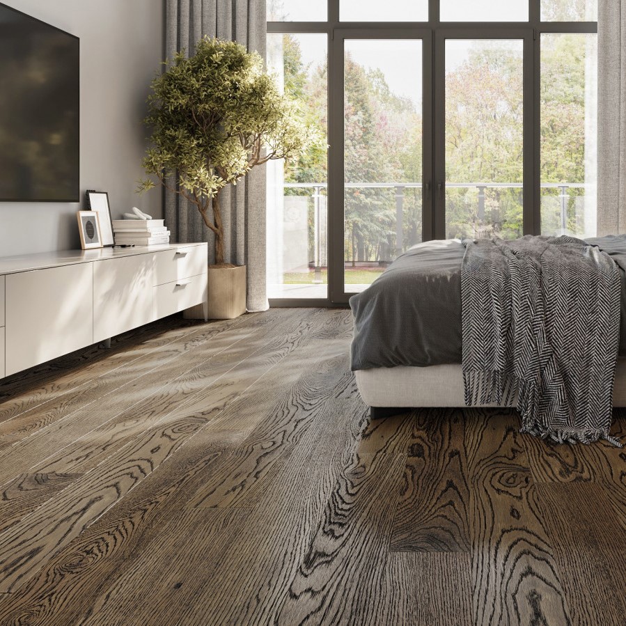 Изображение товара Паркетная доска Amber Wood Браш Дуб антик 14 мм с фаской 0.909 м², быстрый монтаж