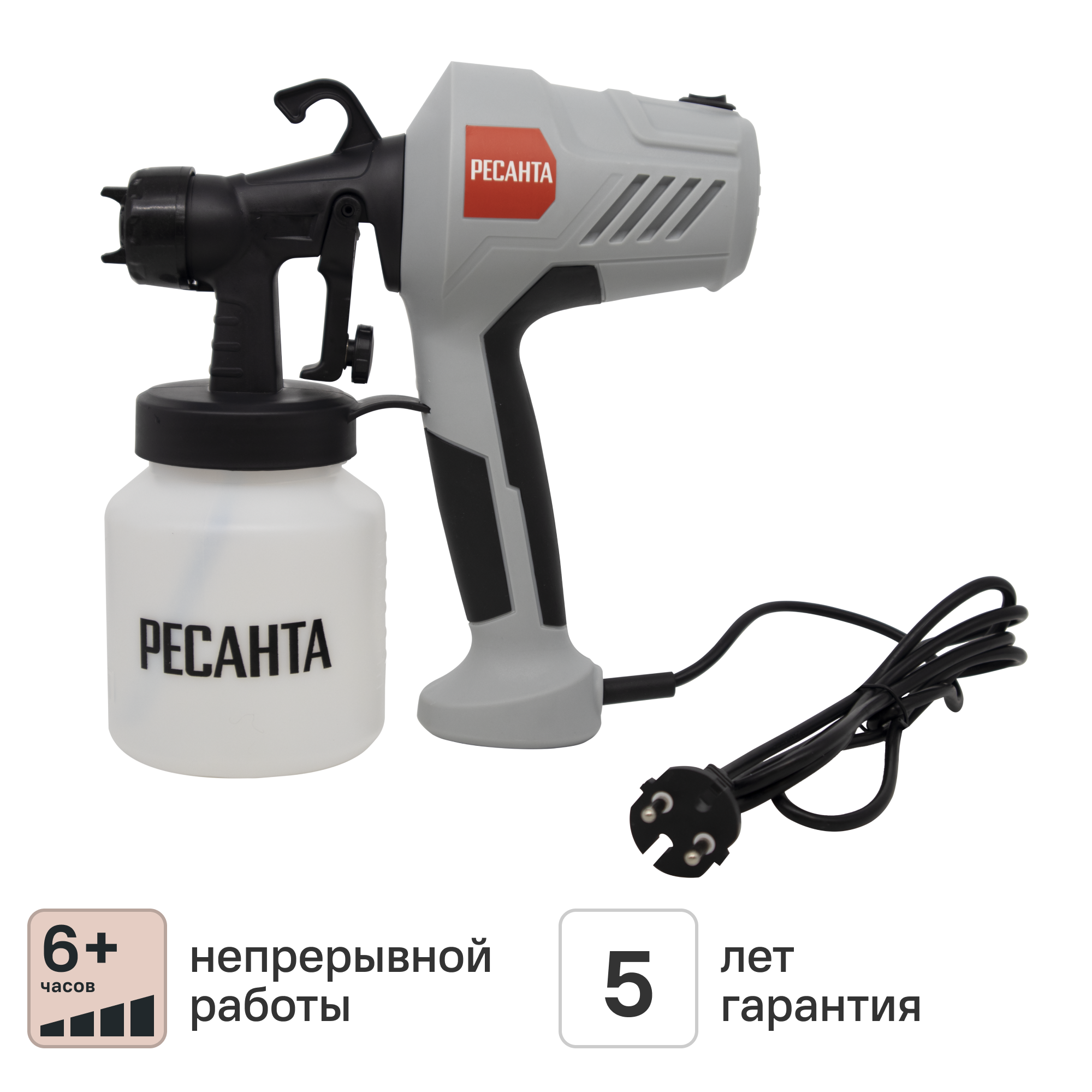 Изображение товара Краскопульт сетевой Ресанта 900/75/17/4 400 Вт, регулятор подачи, ремень