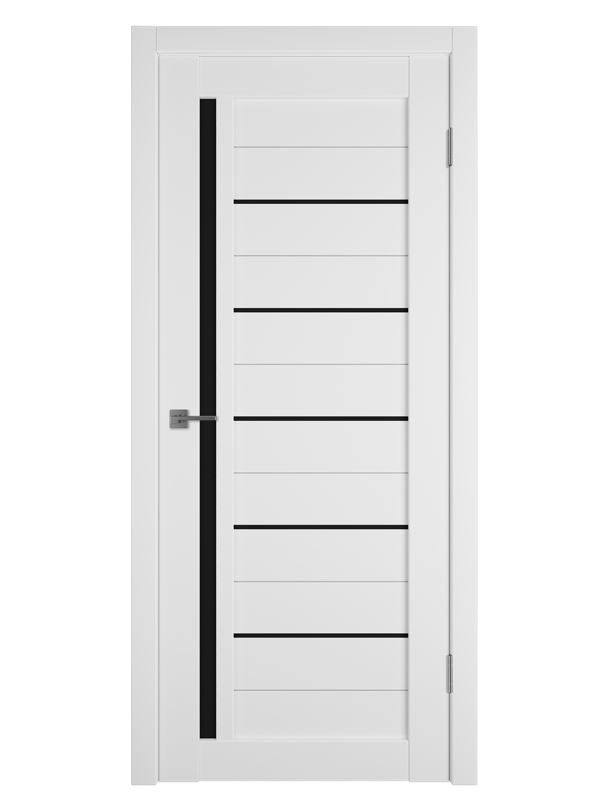 Изображение товара Дверь межкомнатная VFD Next 1 остеклённая 60x200см hardflex цвет аляска black gloss без замка и петель