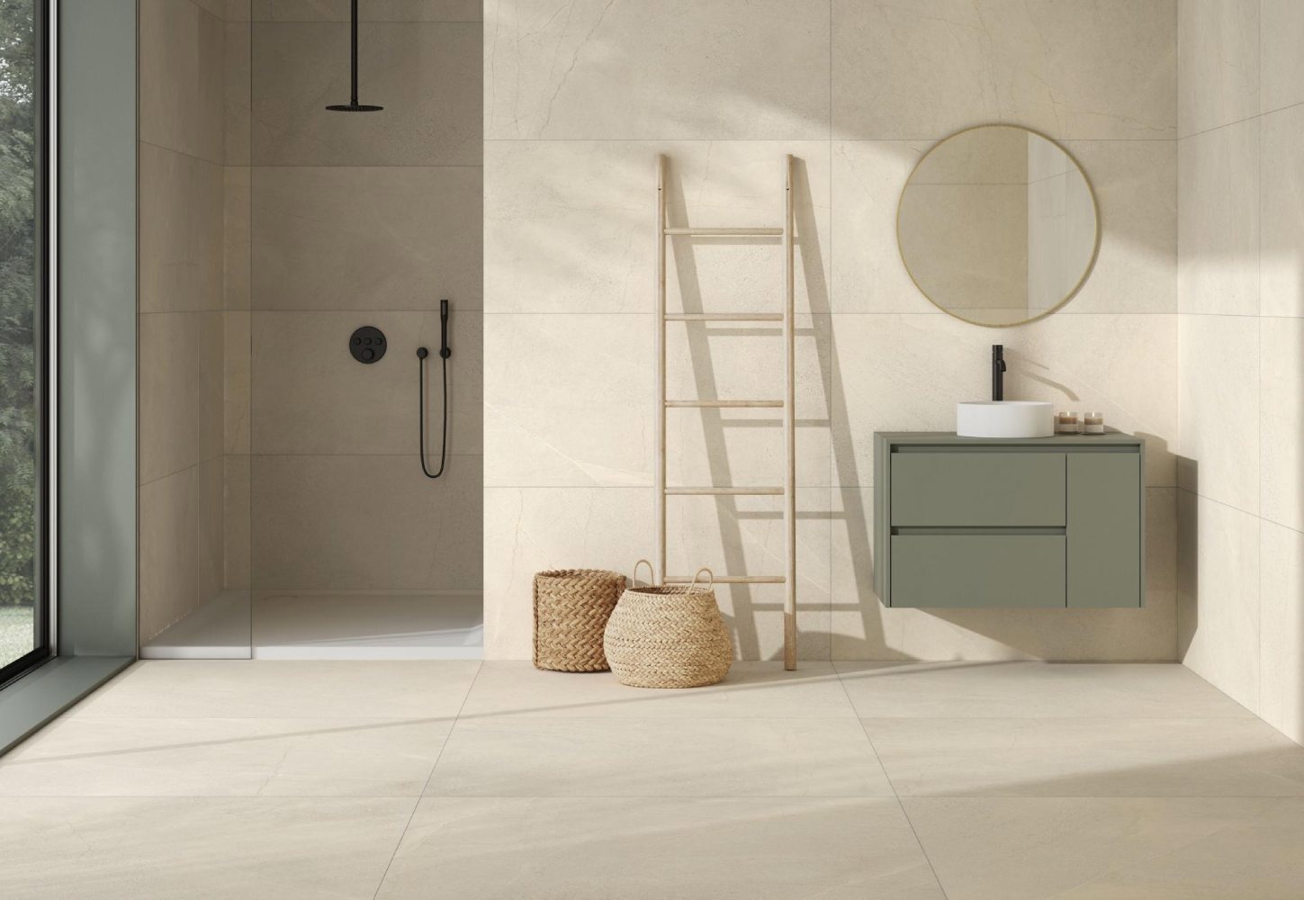 Изображение товара Керамогранит Pamesa Kenzo Blanco Antic 120x60 см бежевый эффект камень для ванной