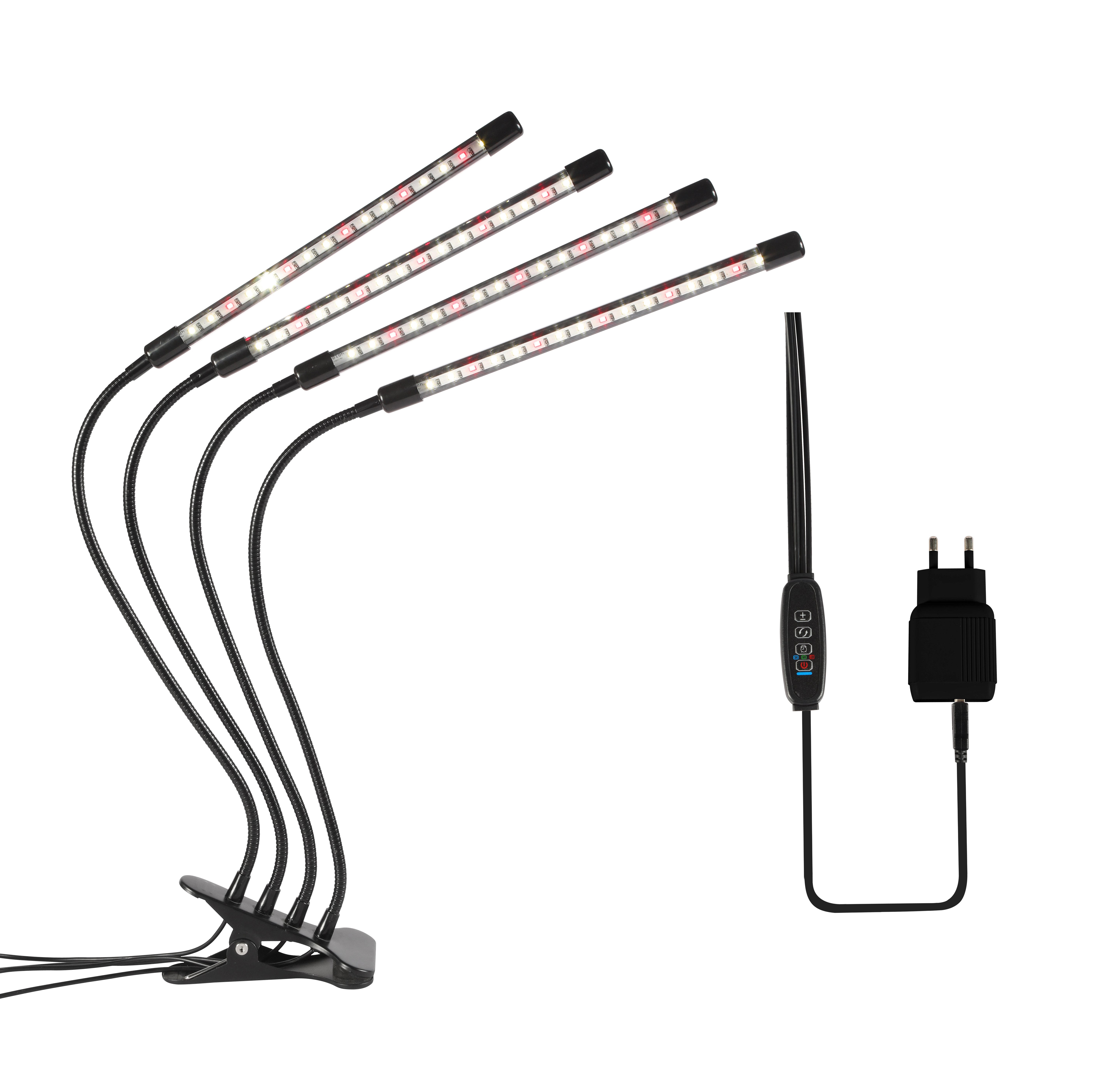 Изображение товара Фитосветильник линейный Фарлайт на прищепке 18 Вт 4 лампы с таймером полный спектр