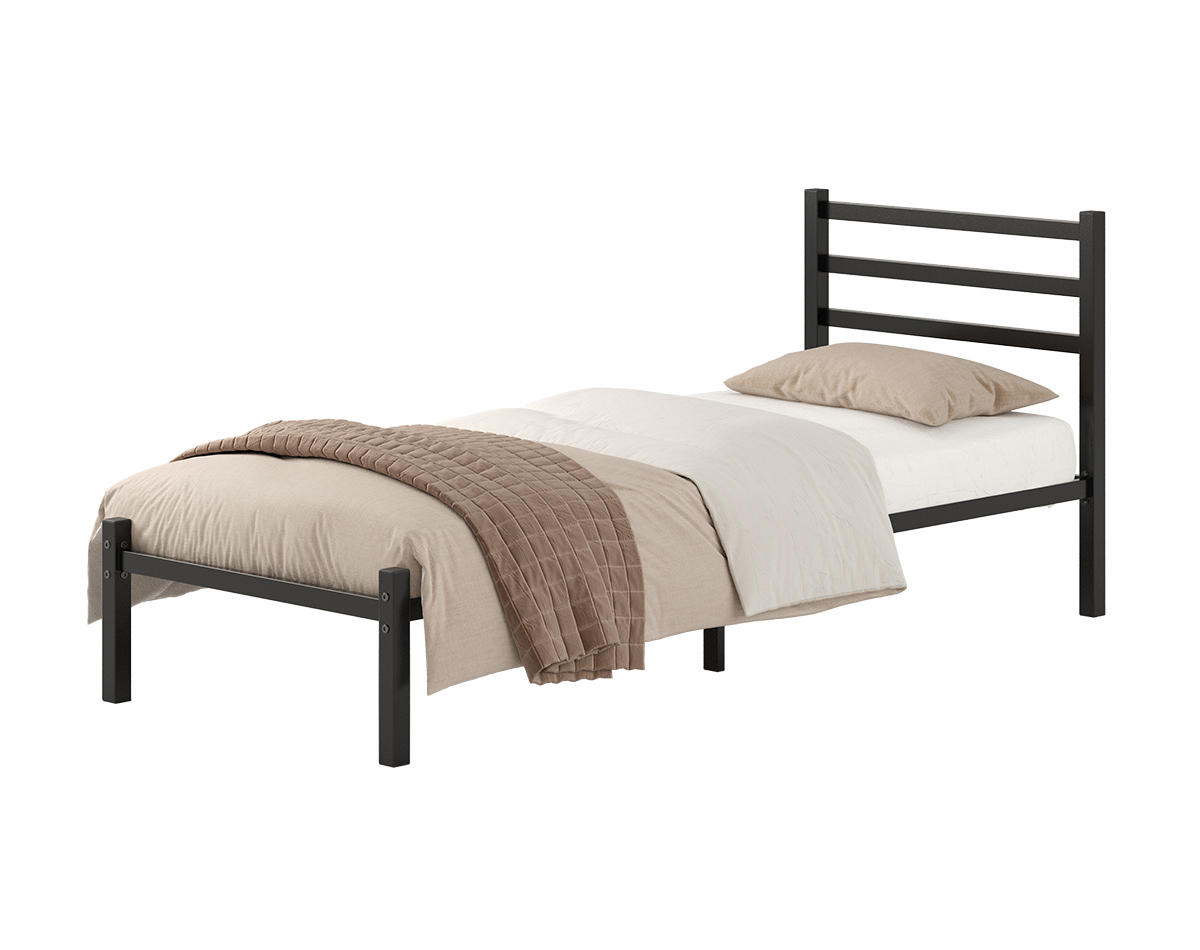 Изображение товара Кровать Домаклево Сталь 90x190 см черный металлическая односпальная