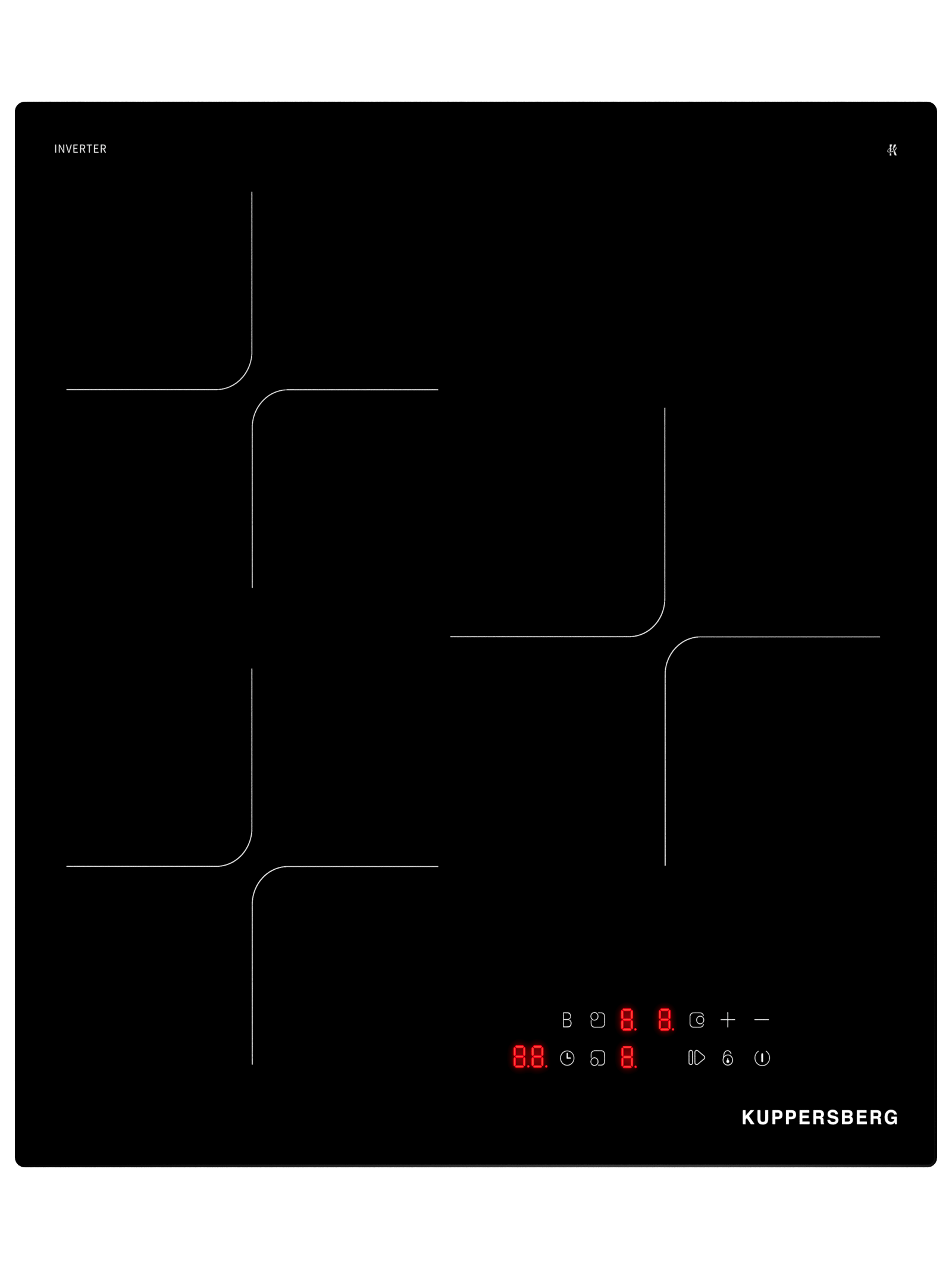 Изображение товара Кухня Kuppersberg ICI 406 индукционная встраиваемая 45 см 3 конфорки черный