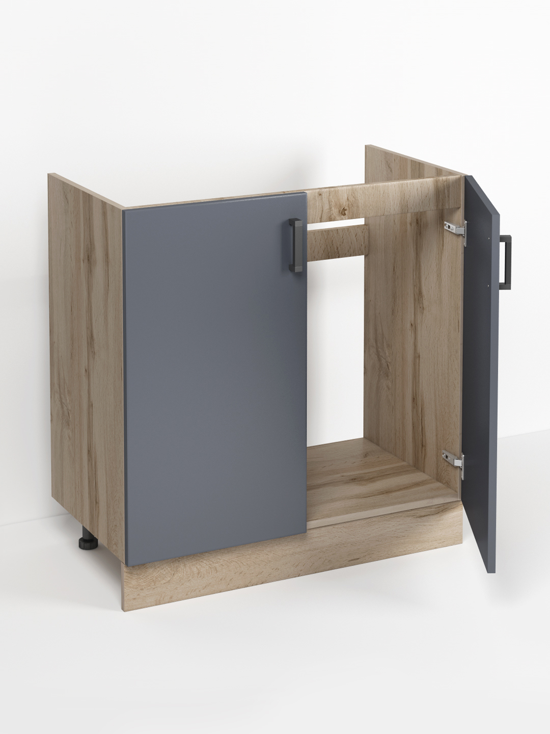 Изображение товара Кухонный шкаф под мойку Regent style Кухонный модуль напольный 80x80x60 см ЛДСП цвет графит