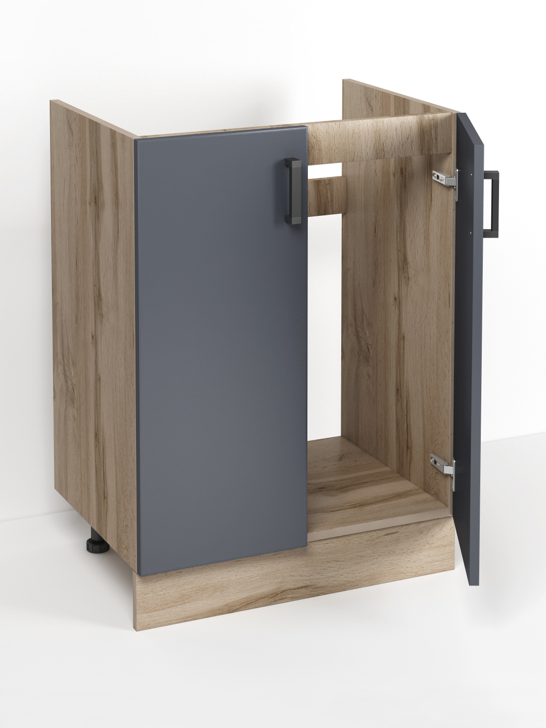 Изображение товара Кухонный шкаф под мойку REGENT STYLE, 60x80x60 см, графит, Дуб Вотан