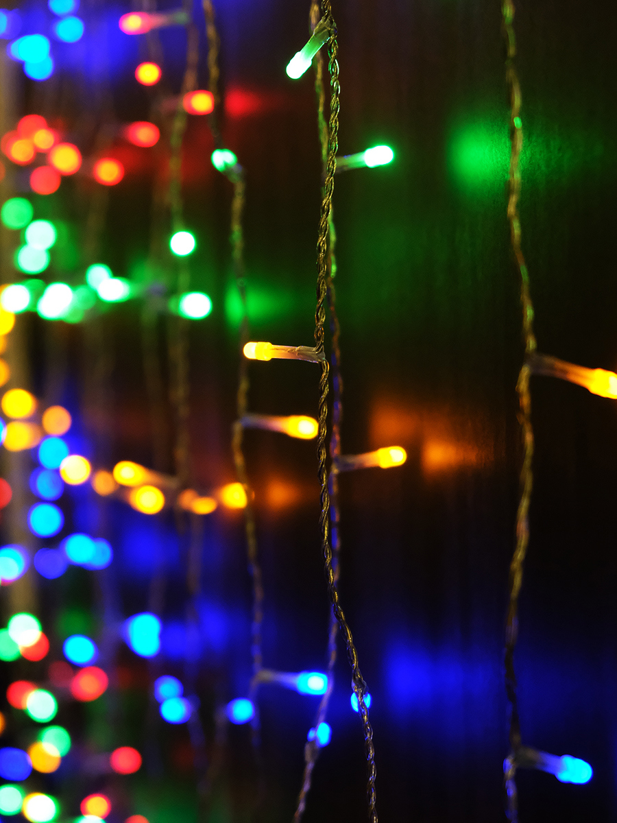 Изображение товара Электрогирлянда SH LIGHTS MC-LDCL300-CMW занавес 300 ламп разноцветная 2×1,5 м