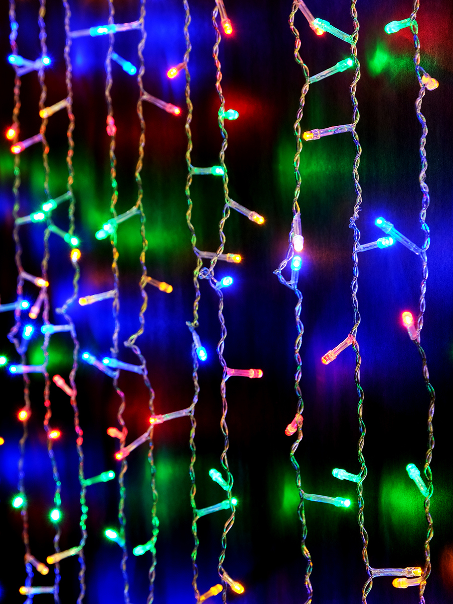 Изображение товара Электрогирлянда Sh lights ICLLD300M-C занавес 300 ламп 3x3 м разноцветный 8 режимов