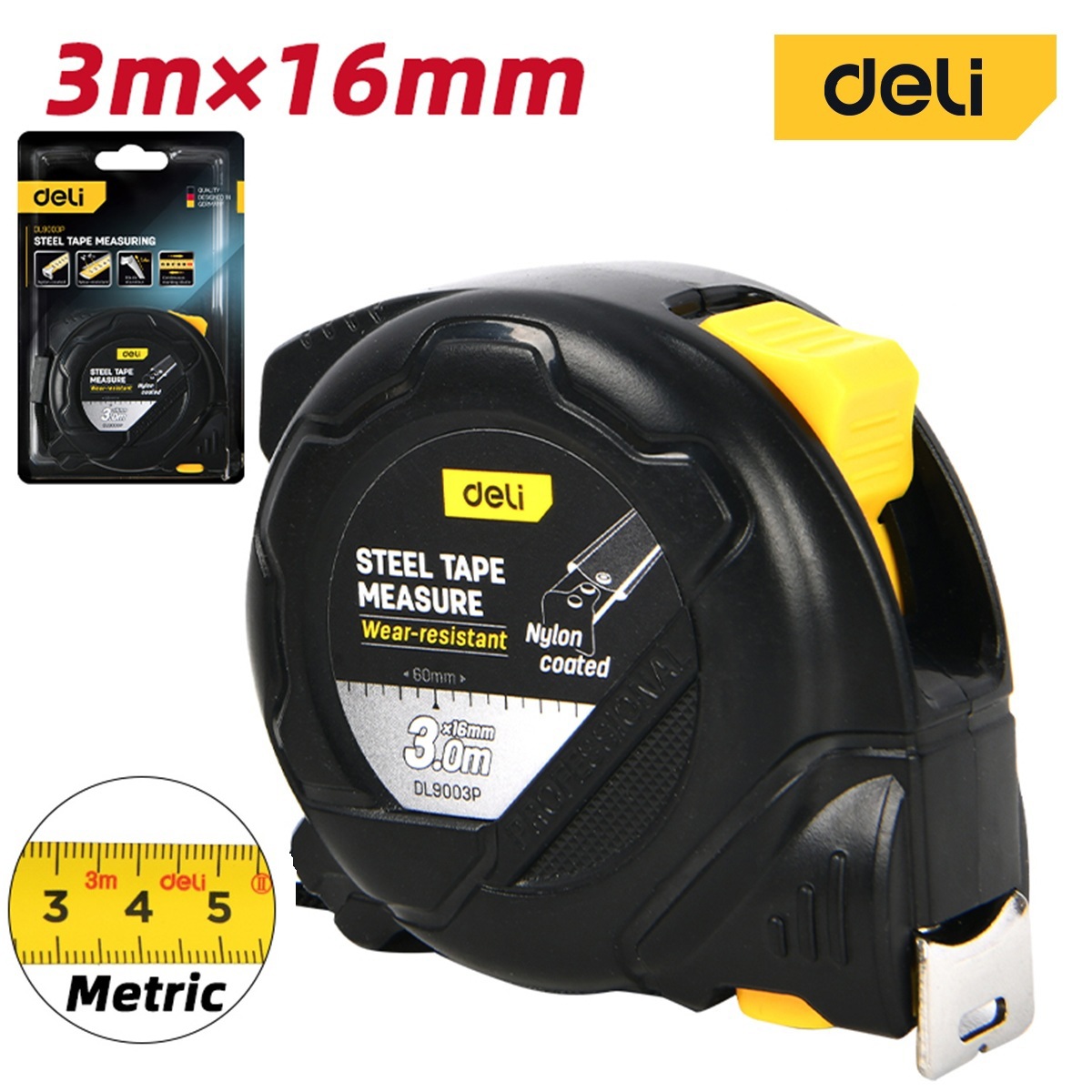 Изображение товара Рулетка Deli DL9003P 3 м x 16 мм