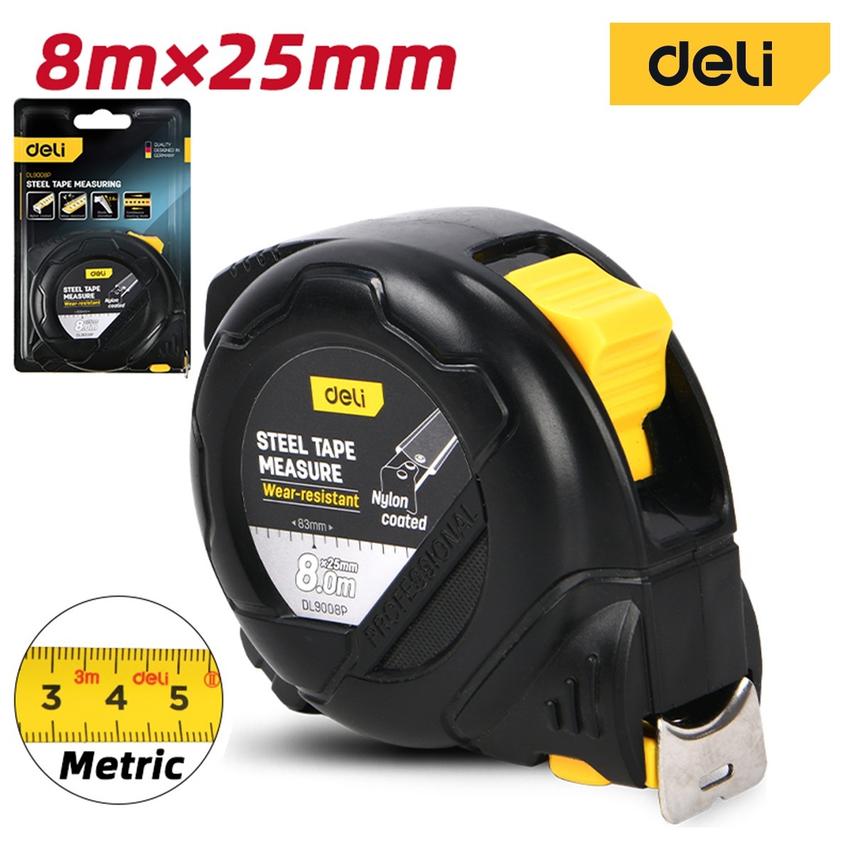 Изображение товара Рулетка Deli DL9008P 8 м x 25 мм Изображение товара Рулетка Deli DL9008P 8 м x 25 мм