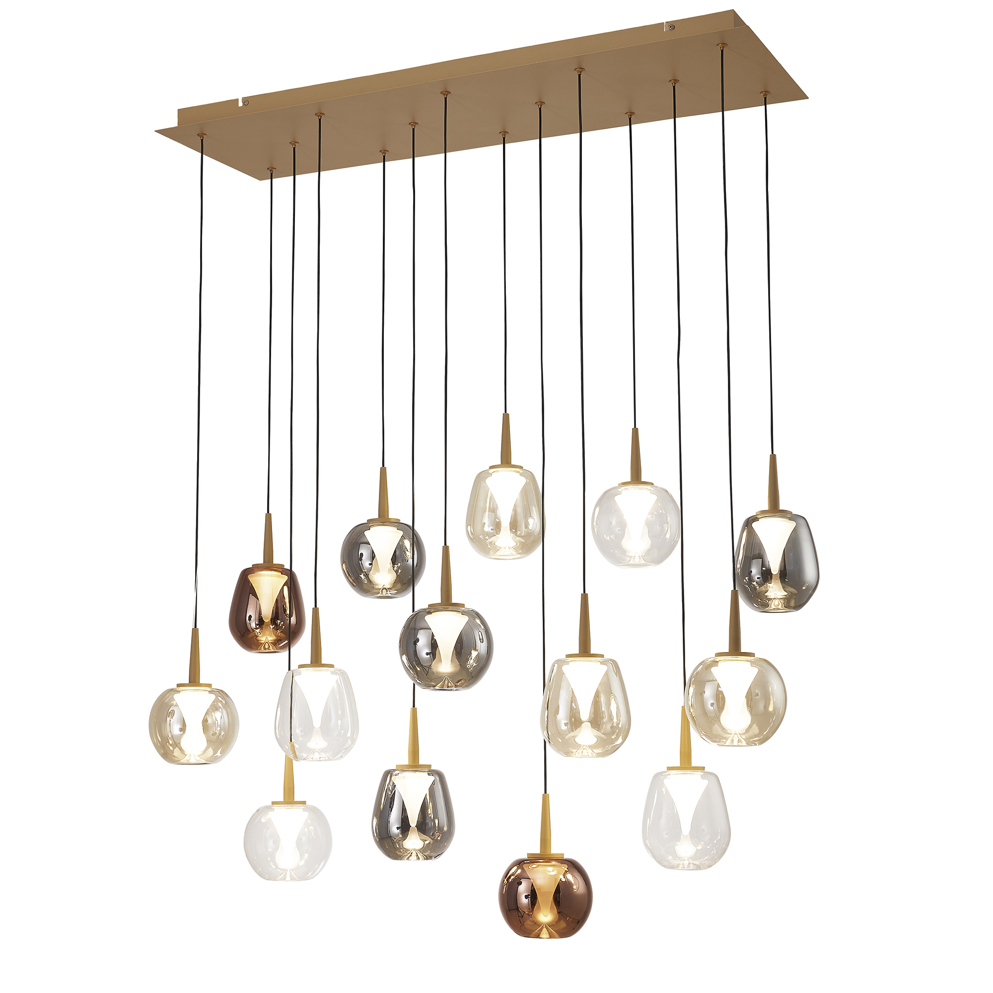 Изображение товара Люстра подвесная светодиодная Mantra Andromeda 8936+14pl 27 м² теплый белый свет цвет прозрачный/золотой/бронзовый/медный