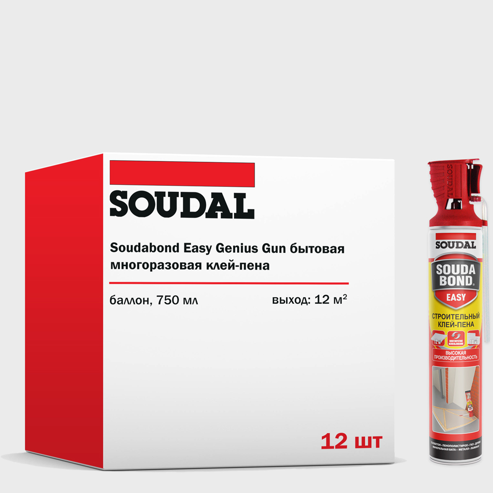 Изображение товара Пена монтажная бытовая Soudal Mpsd.kp.06.012 45 универсальная летняя 750 мл 12 шт