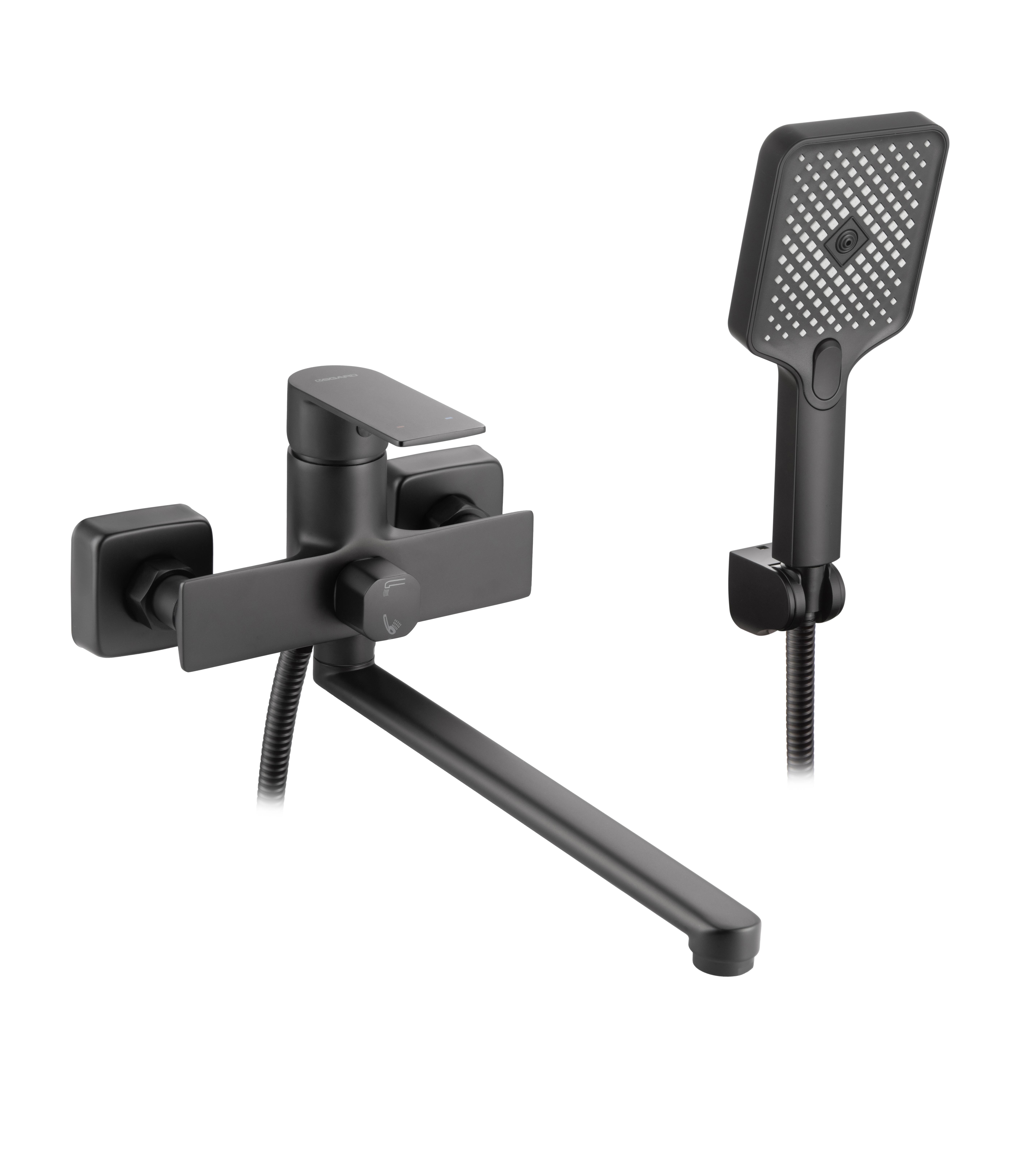 Изображение товара Смеситель для ванны Osgard Endi однорычажный универсальный с лейкой и шлангом цвет черный матовый