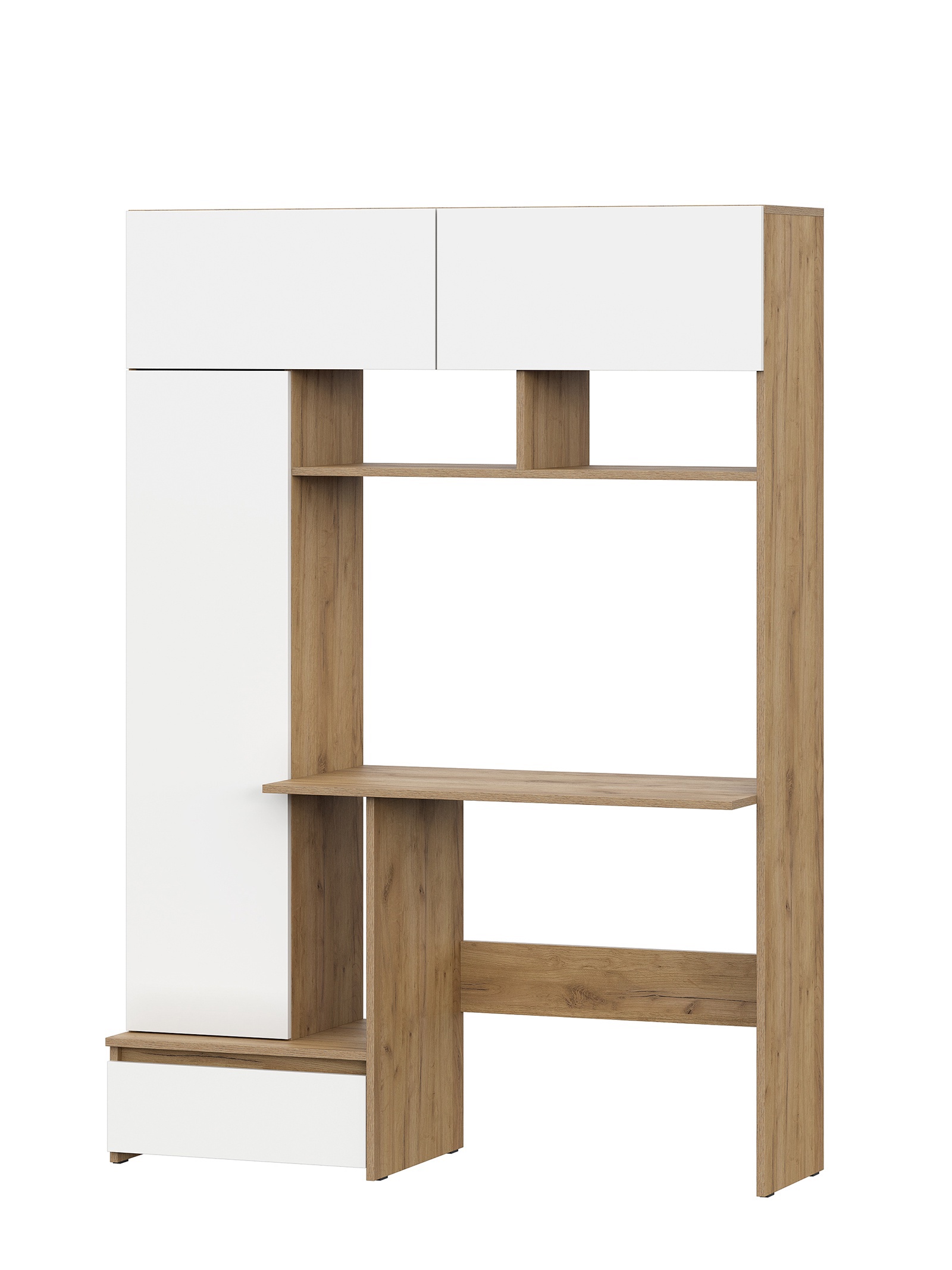 Изображение товара Компьютерный стол Сима-ленд Некст 1 131x36x185 см из ЛДСП белый дуб золотой