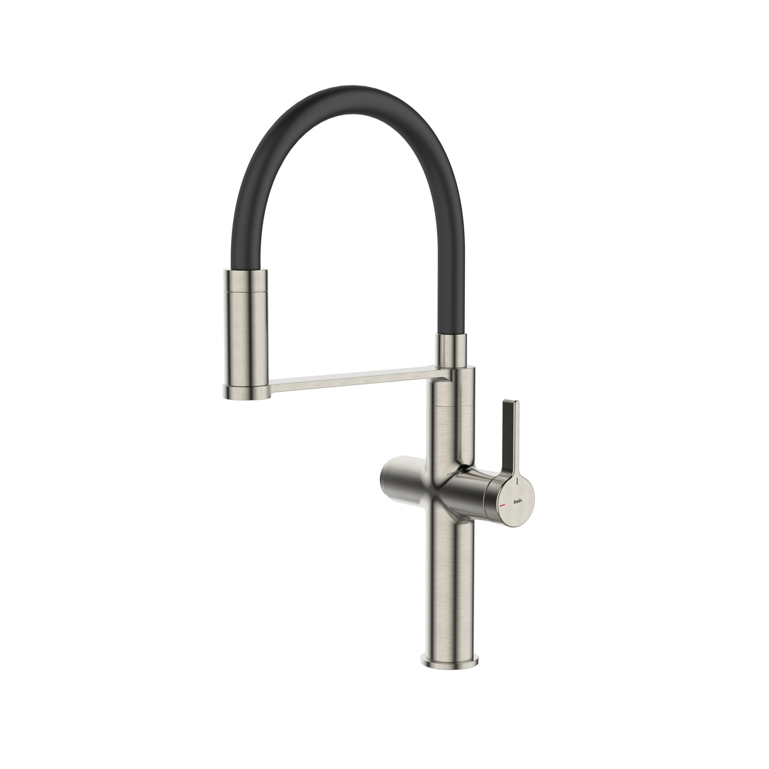 Изображение товара Смеситель для кухни Iddis Ikon гибкий излив сатин 23.5 см с фильтром и аэратором