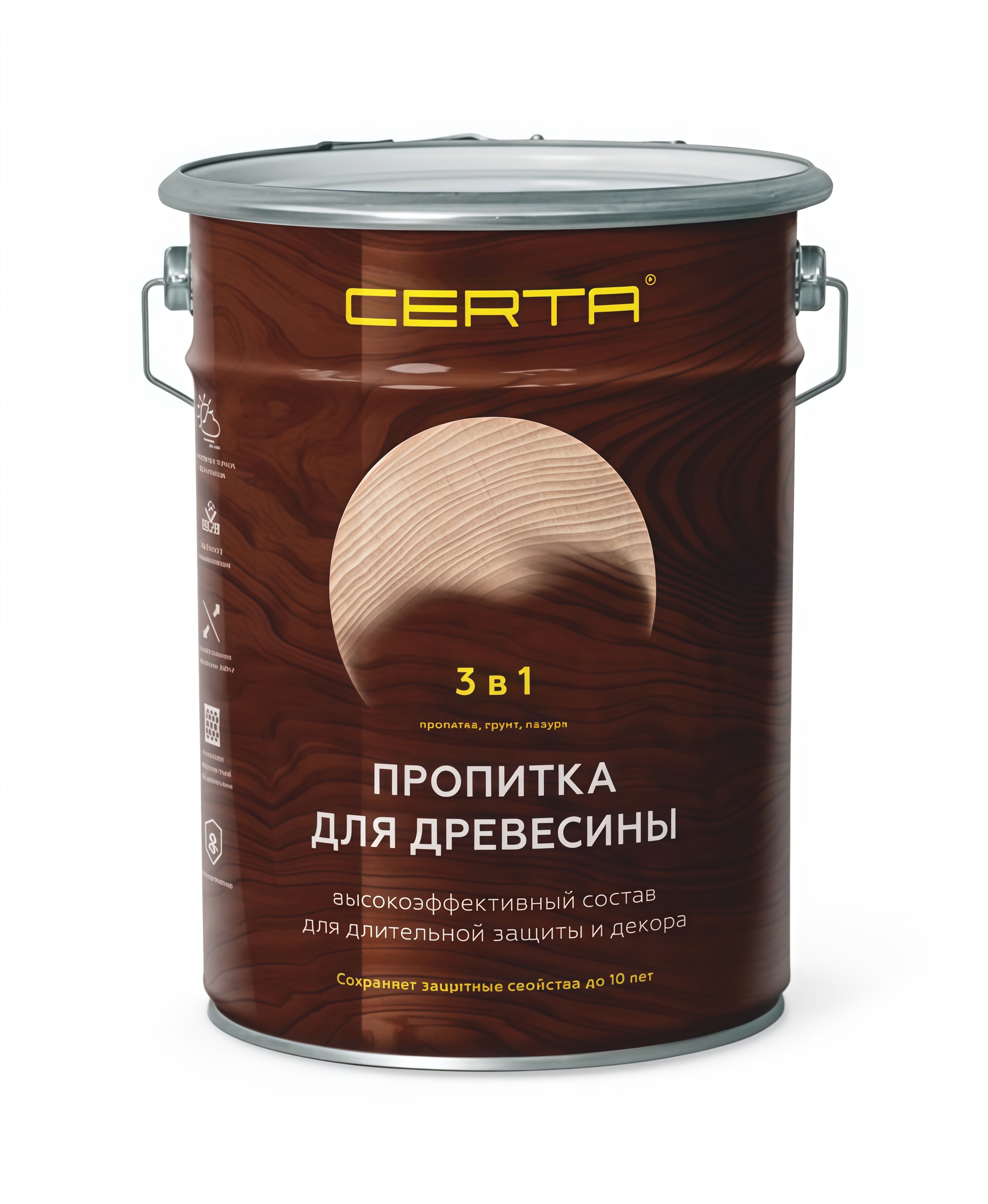 Изображение товара Защитно-декоративный антисептик для дерева Certa 3 в 1 темно-серый 5.5л