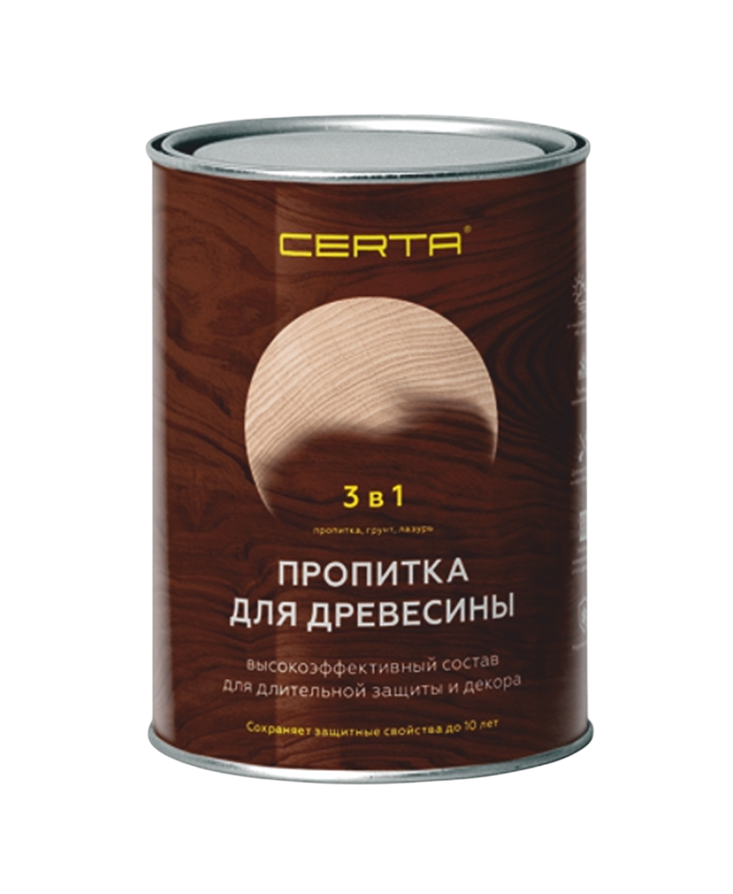 Изображение товара Водоотталкивающая пропитка для защиты древесины Certa 3 в 1 антисептик для дерева серая 0.9л