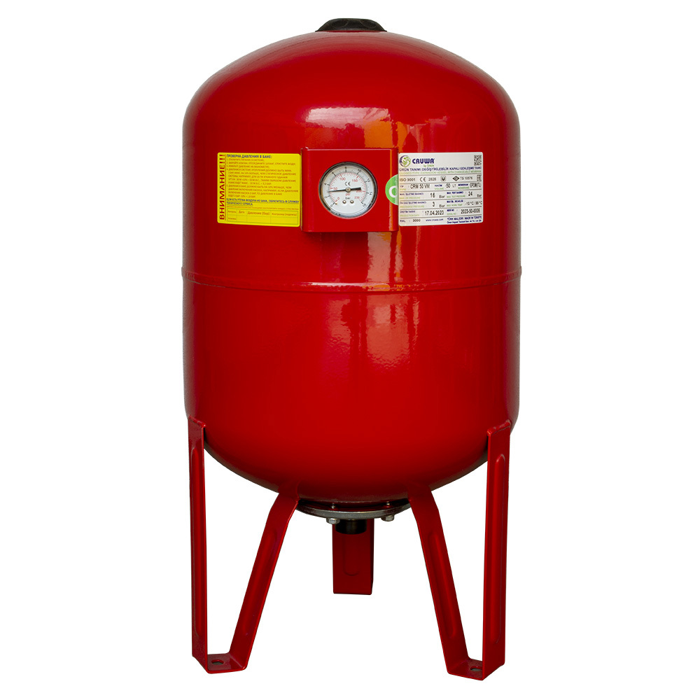 Изображение товара Расширительный бак CRUWA CRW 50 VM 16 RED 50 л вертикальный с мембраной и манометром
