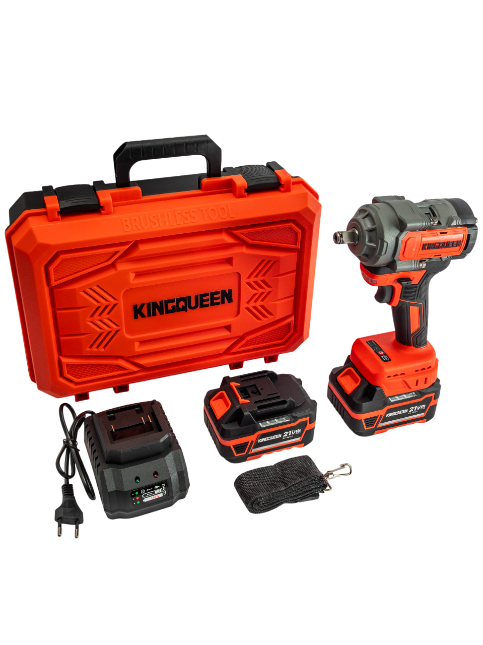 Изображение товара Гайковерт KINGQUEEN KQ-285 21V 500 Нм бесщёточный ударный 2x4 Ач Изображение товара Гайковерт KINGQUEEN KQ-285 21V 500 Нм бесщёточный ударный 2x4 Ач