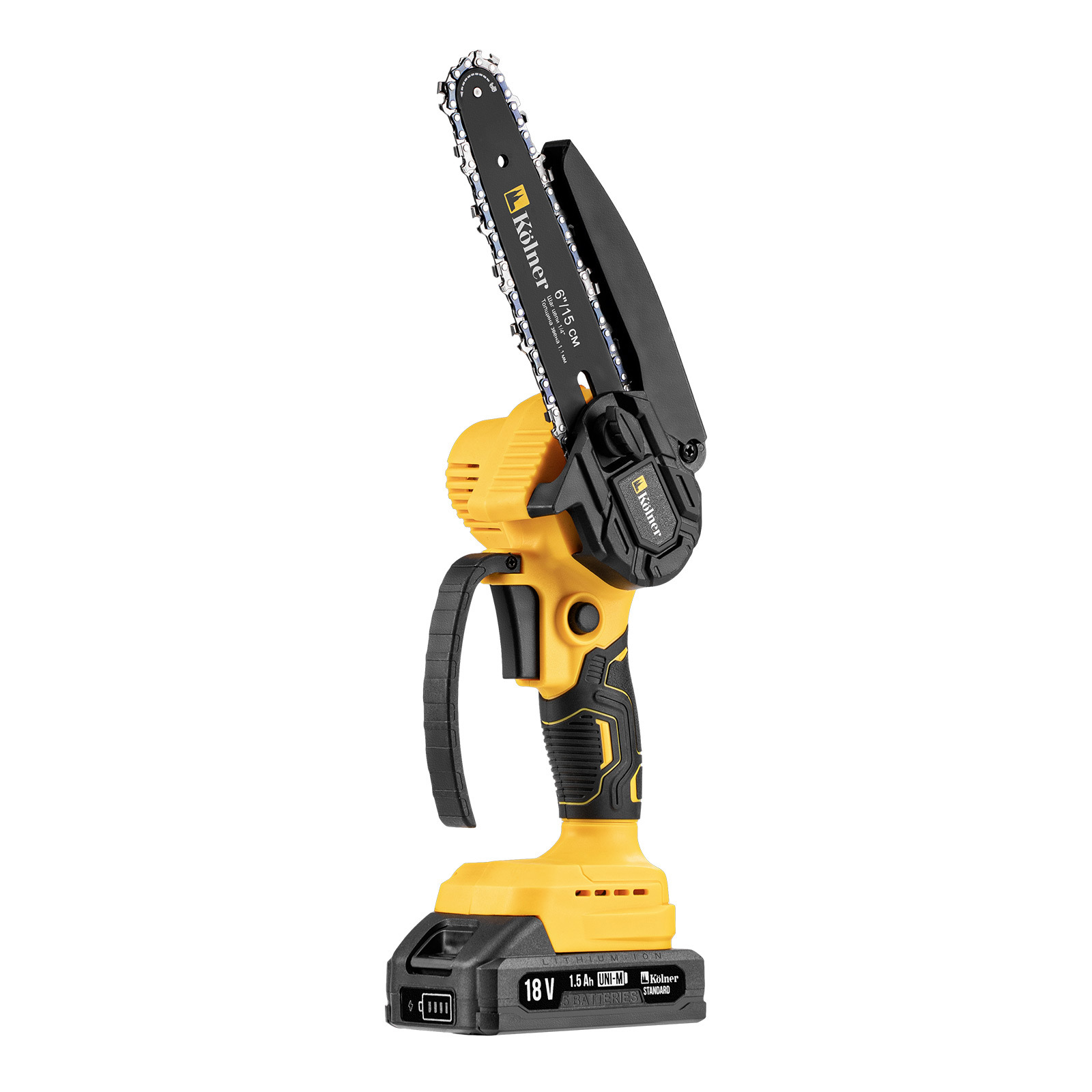 Изображение товара Аккумуляторная цепная пила Kolner KCS 18-15-2K 18 В 15 см комплект