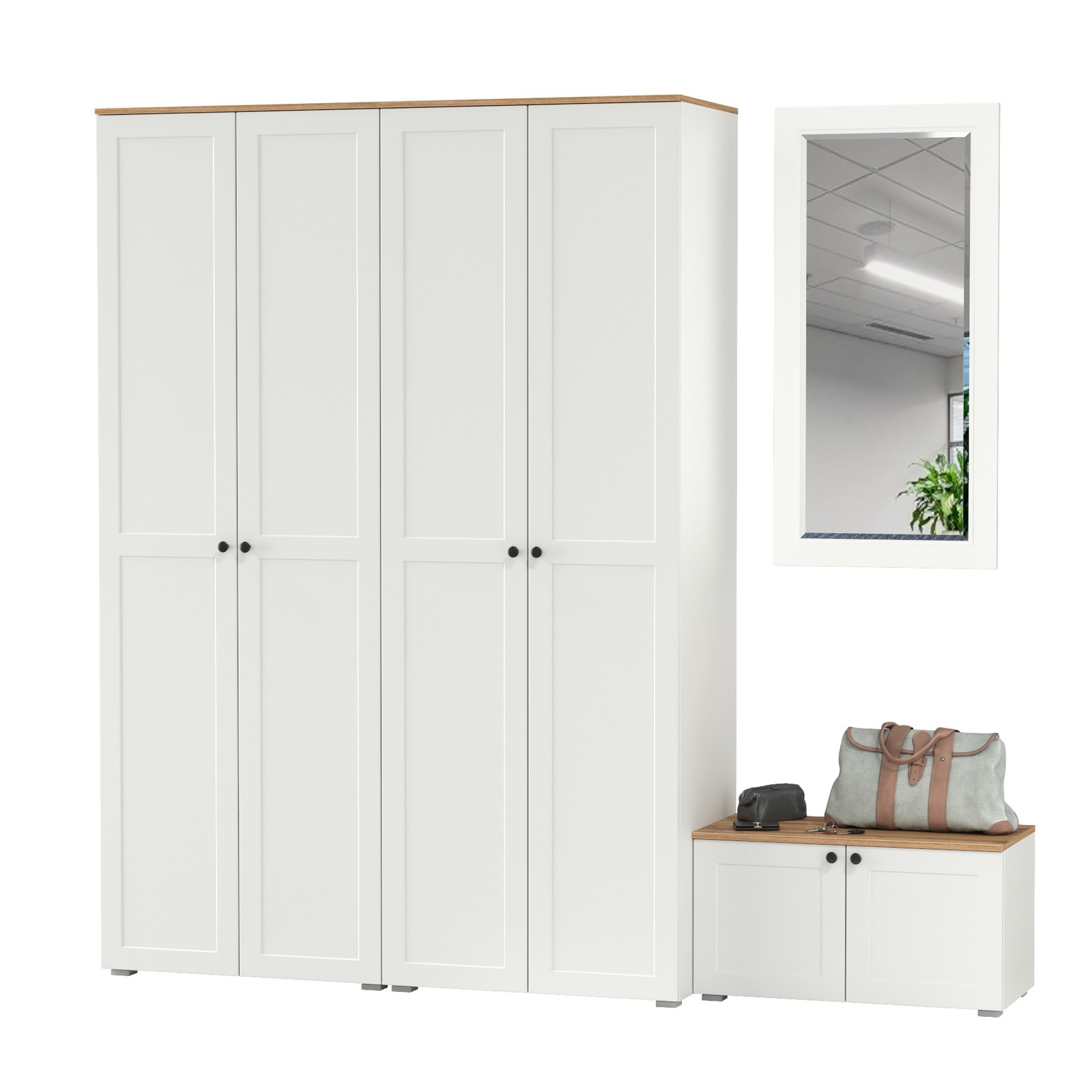 Изображение товара Комплект мебели для прихожей Mobi Остин 240x230 см белый