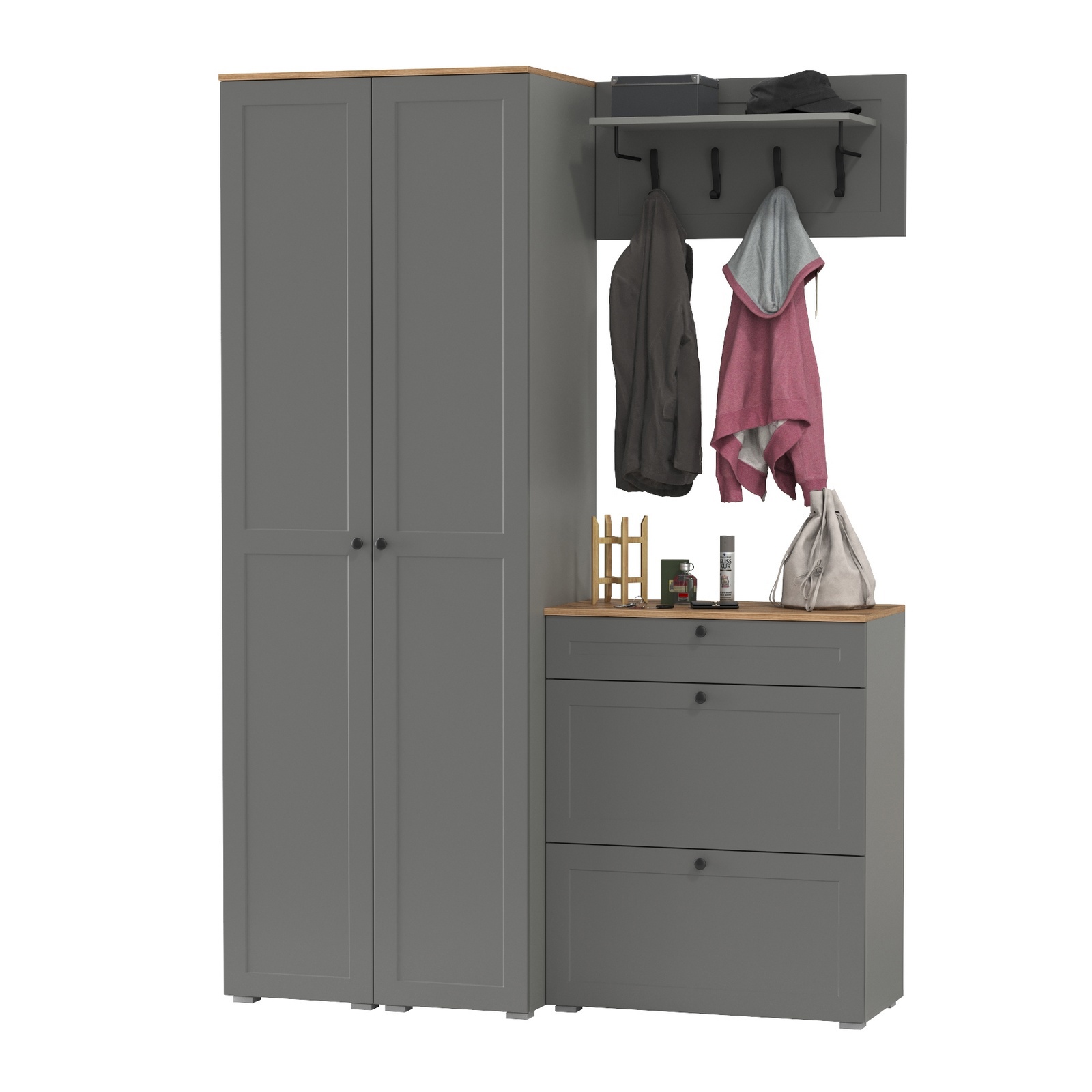 Изображение товара Комплект мебели для прихожей MOBI Остин пр-35-гз 160x54 см мягкое закрывание