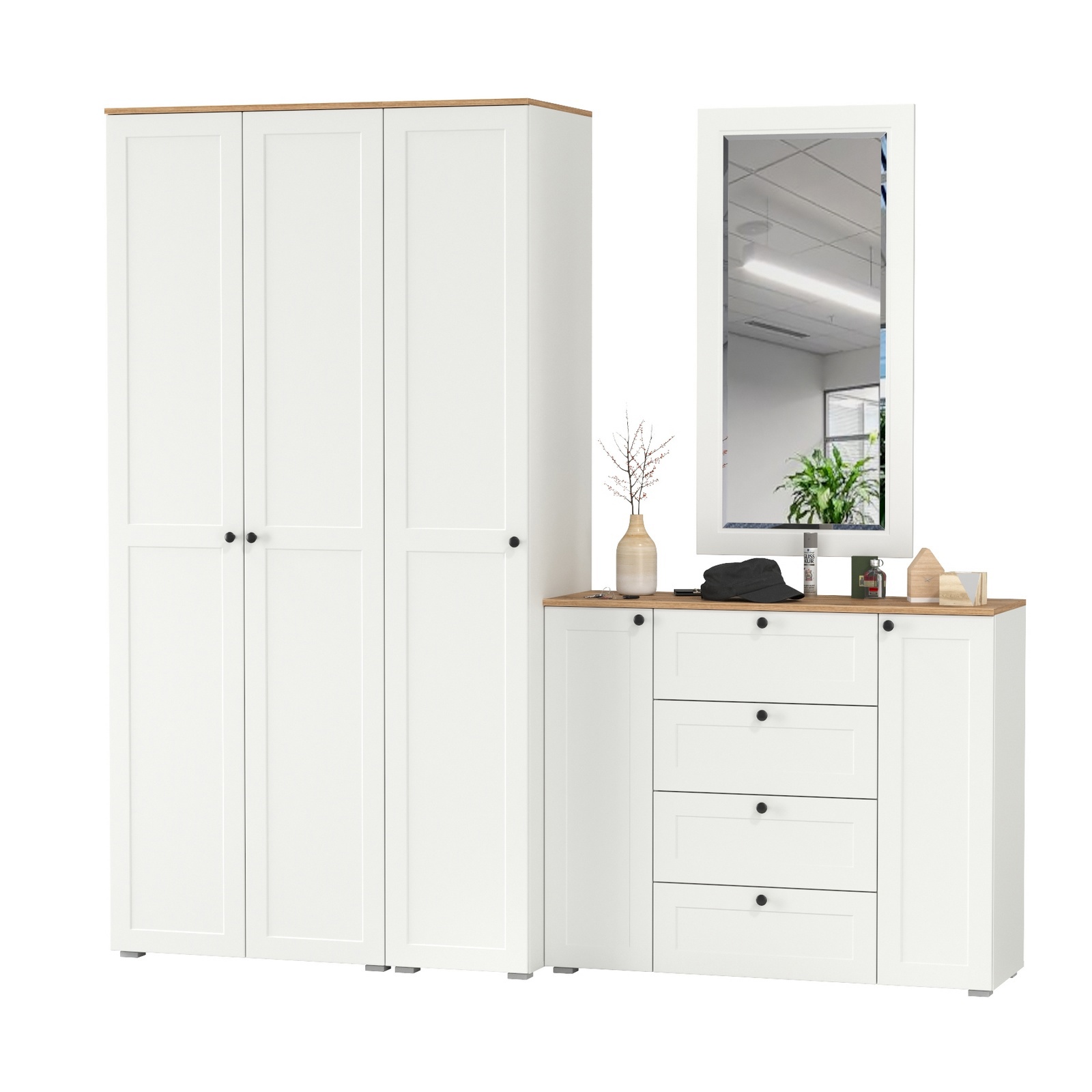 Изображение товара Комплект мебели для прихожей MOBI Остин 4 предмета, белый