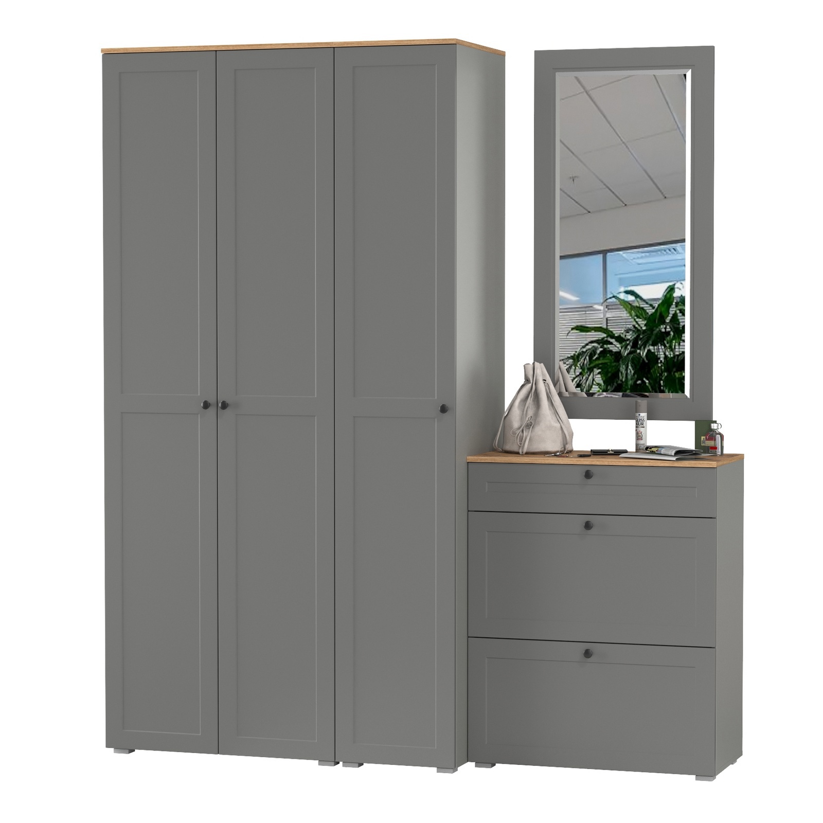 Изображение товара Комплект мебели для прихожей Остин пр-40-гз из ЛДСП и МДФ 200x230 см