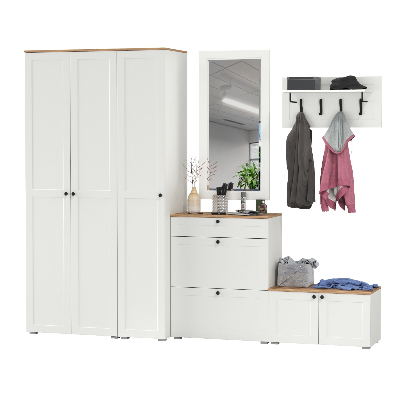 Изображение товара Комплект мебели для прихожей Mobi Остин пр-49-бз 200x230x54 см