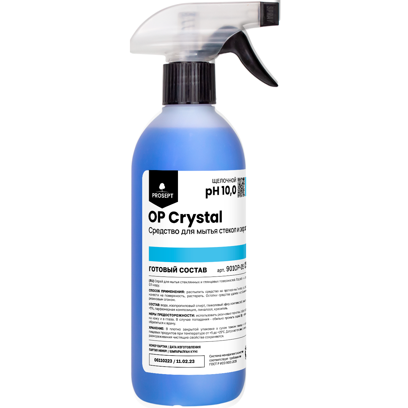 Изображение товара Средство для очистки стекол и зеркал Prosept OP Crystal жидкость 0.5 л