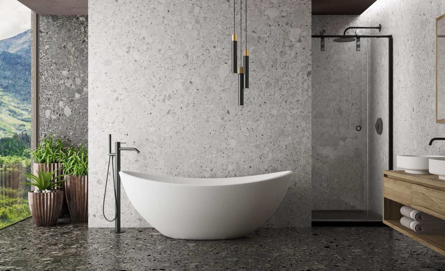 Изображение товара Керамогранит Pamesa Ceramica Pietra di gre Grigio Antic Rect 120x60см серый для ванной и пола