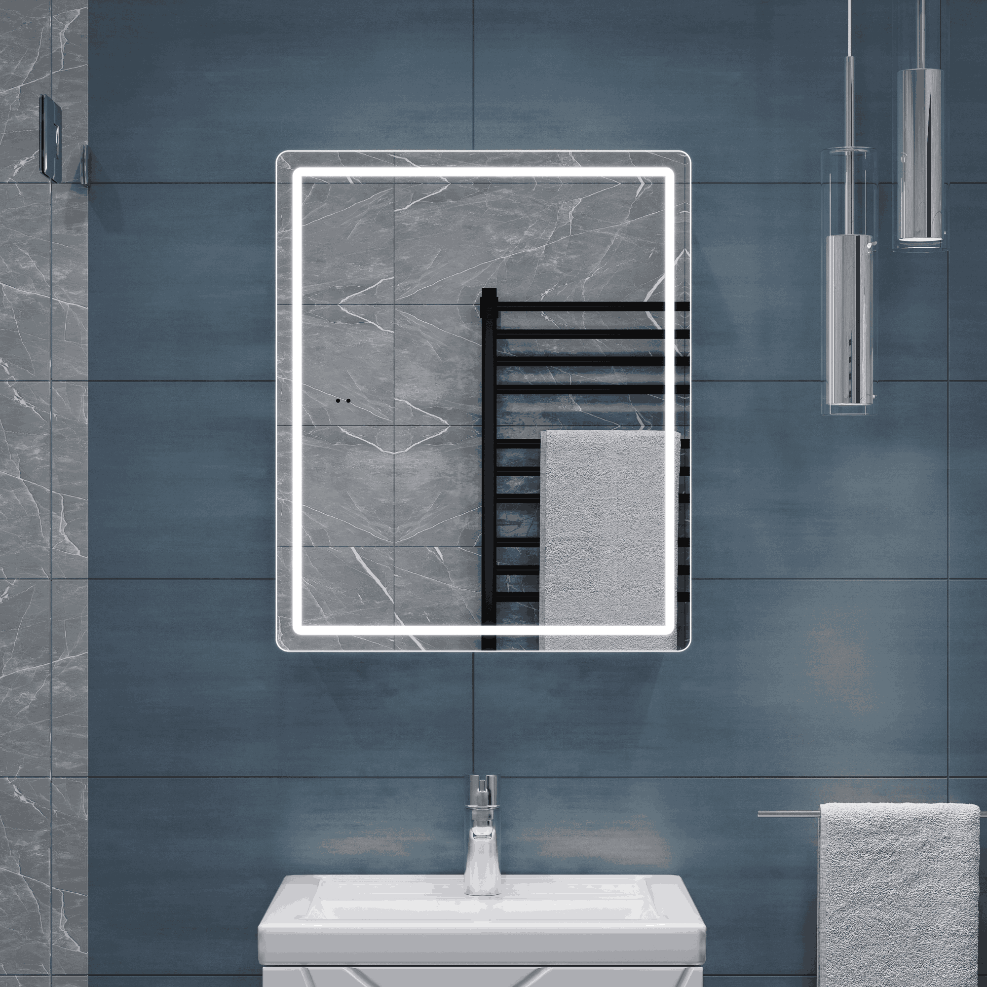 Шкаф для ванной комнаты с зеркалом Vigo Look 49.7x60x17 см с подсветкой - 10
