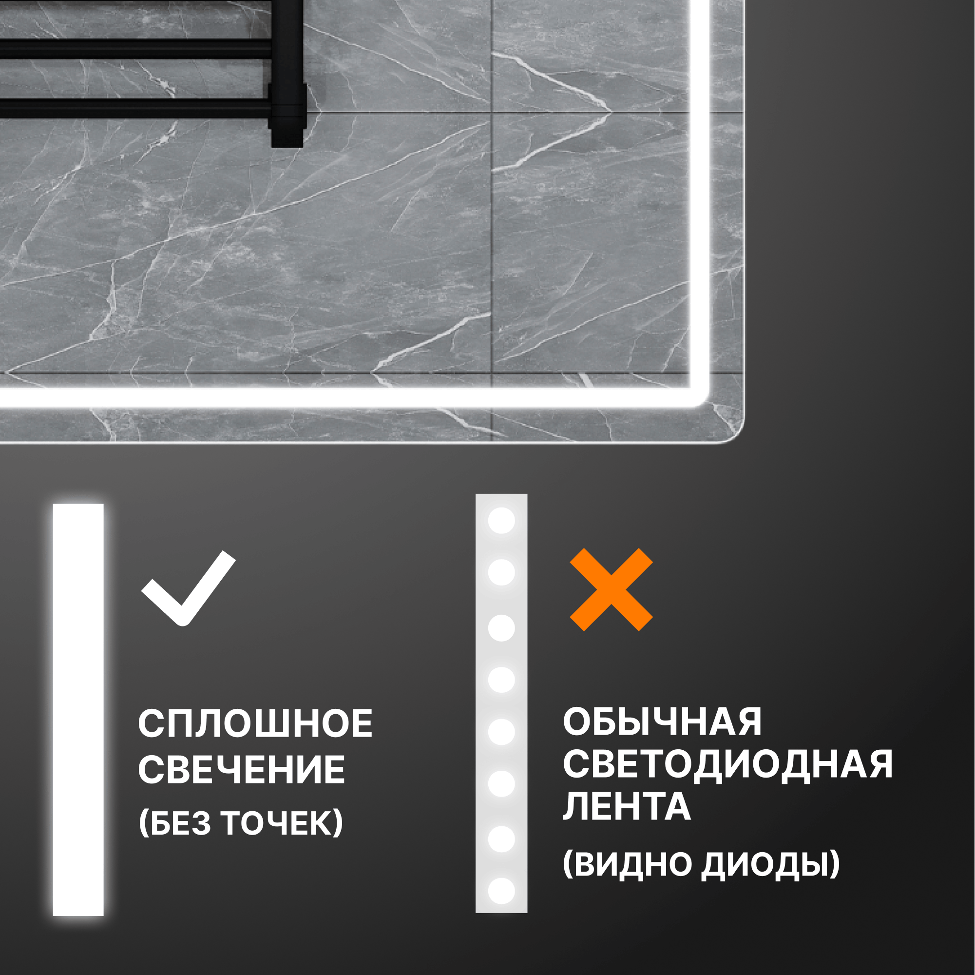 Шкаф для ванной комнаты с зеркалом Vigo Look 49.7x60x17 см с подсветкой - 4