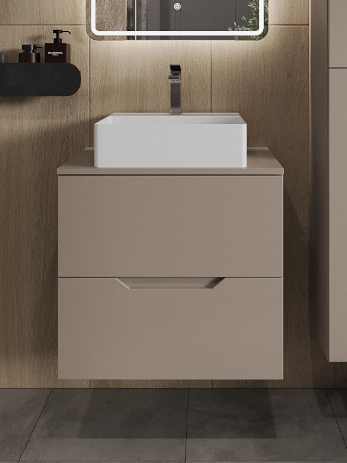 Изображение товара Тумба TOPLINE Li 60.2x69.1x46 Подвесная с раковиной из фарфора