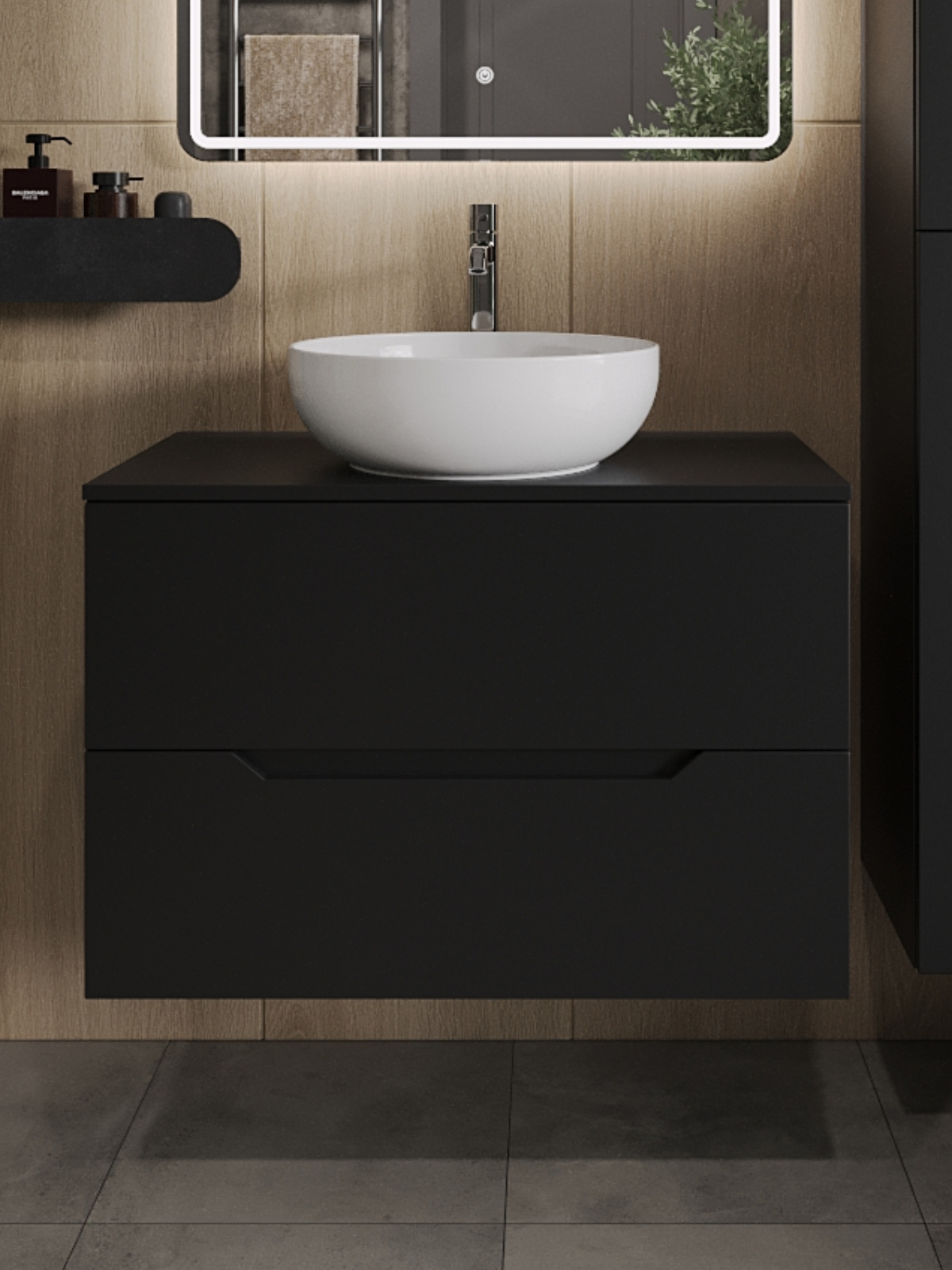 Изображение товара Тумба Topline Li80B-7420W с раковиной (80 см) Elegan