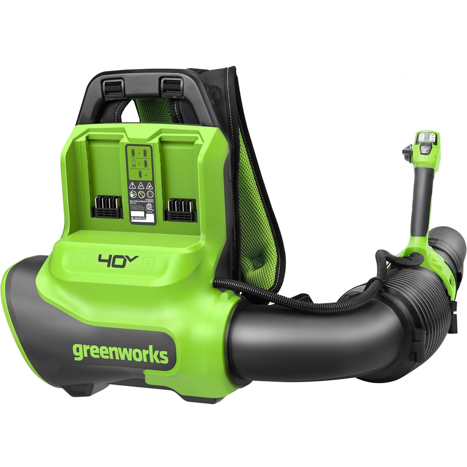 Изображение товара Аккумуляторная воздуходувка Greenworks GD40BPG2 с мощным воздушным потоком Изображение товара Аккумуляторная воздуходувка Greenworks GD40BPG2 с мощным воздушным потоком