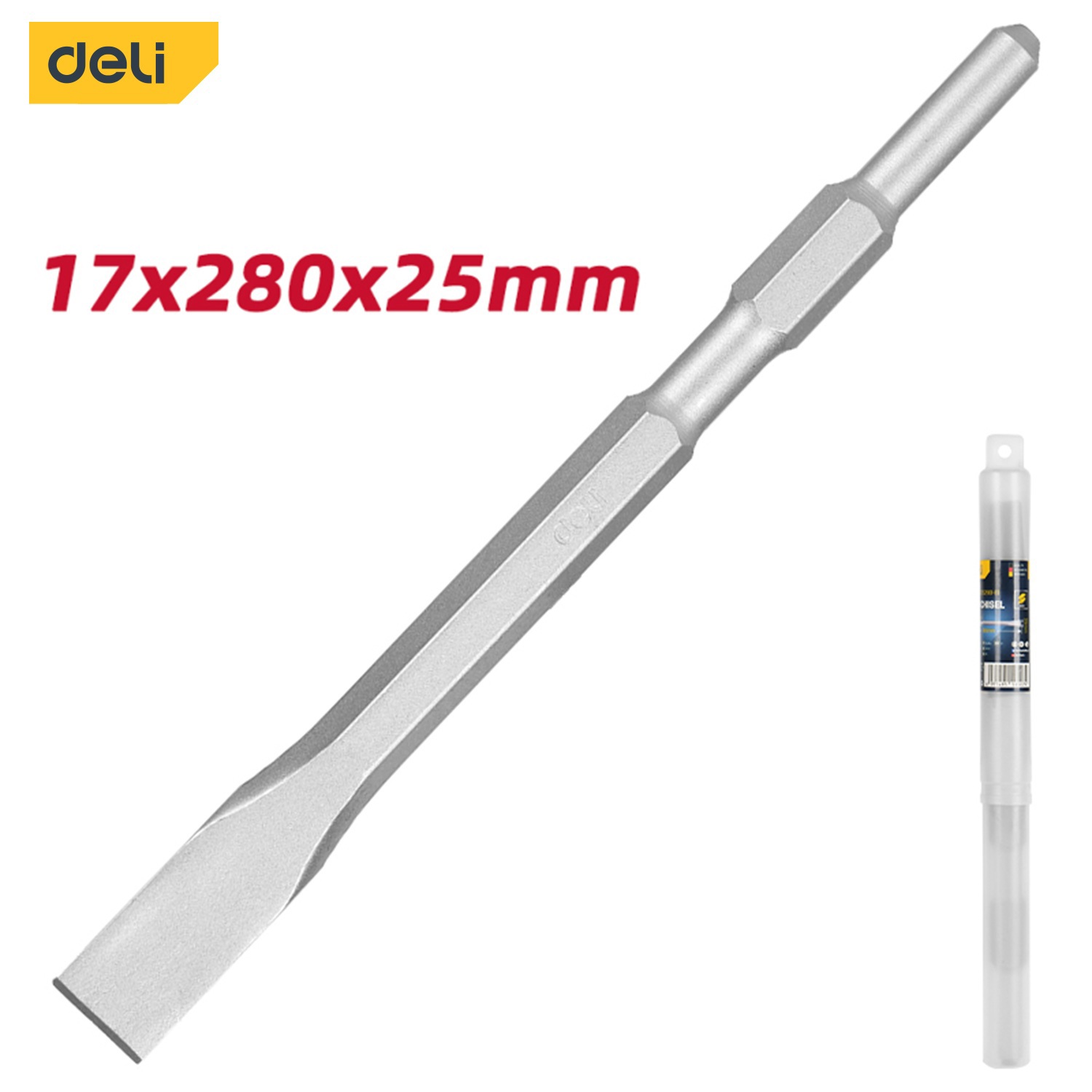 Изображение товара Долото плоское HEX-17 Deli 280 мм